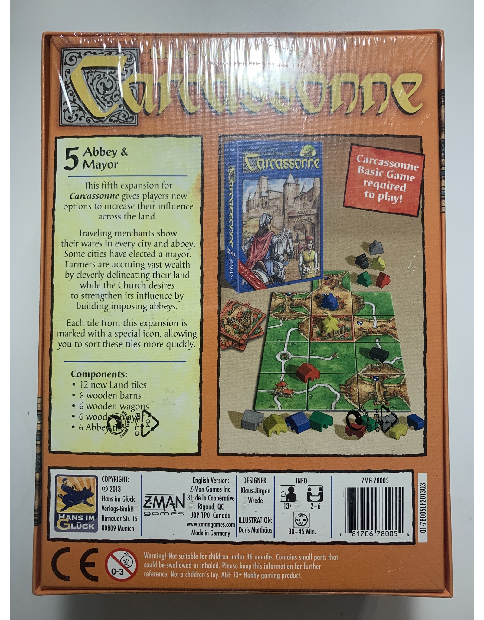 Z-Man Games Carcassonne First Edition Expansion 5: Abbey & Mayor