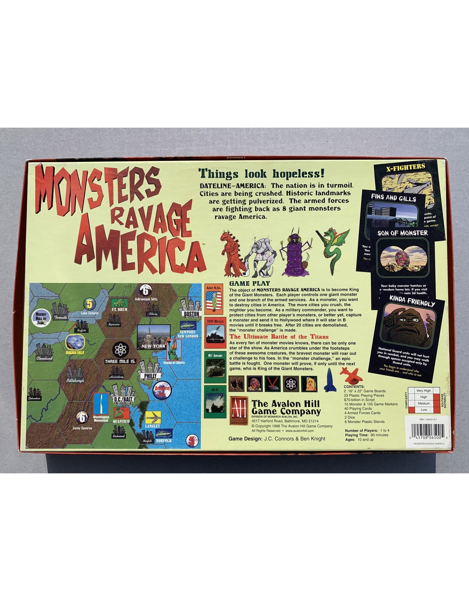 Avalon Hill Game Company Monsters Ravage America (1998)