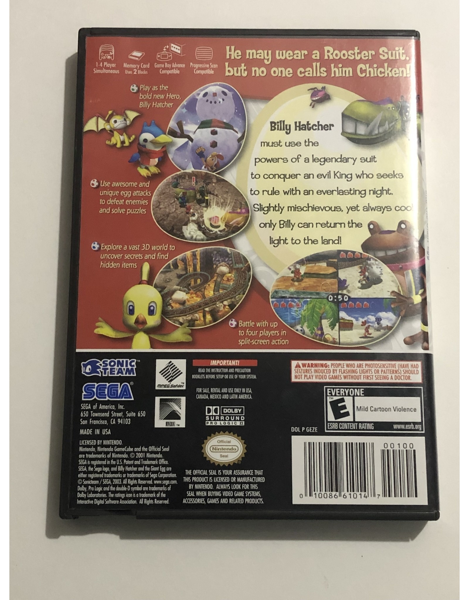 SEGA ENTERPRISES, LTD Billy Hatcher and The Giant Egg (Gamecube)