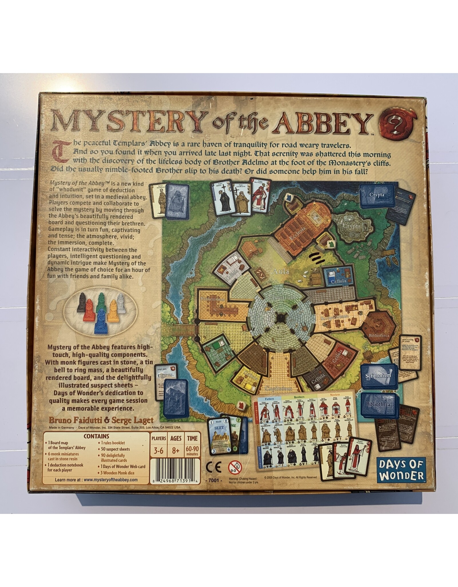 Days of Wonder Mystery of the Abbey (1995)  (Made in 2005) (Includes The Pilgrims' Chronicles expansion)