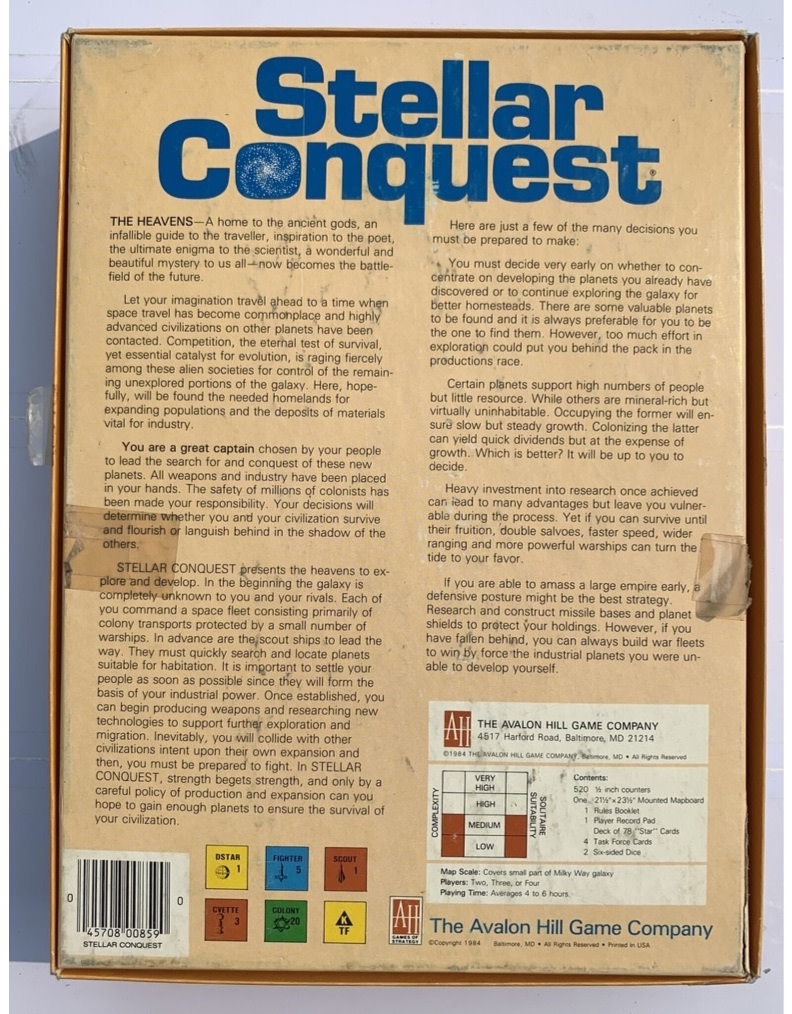 Avalon Hill Game Company Stellar Conquest (1975)