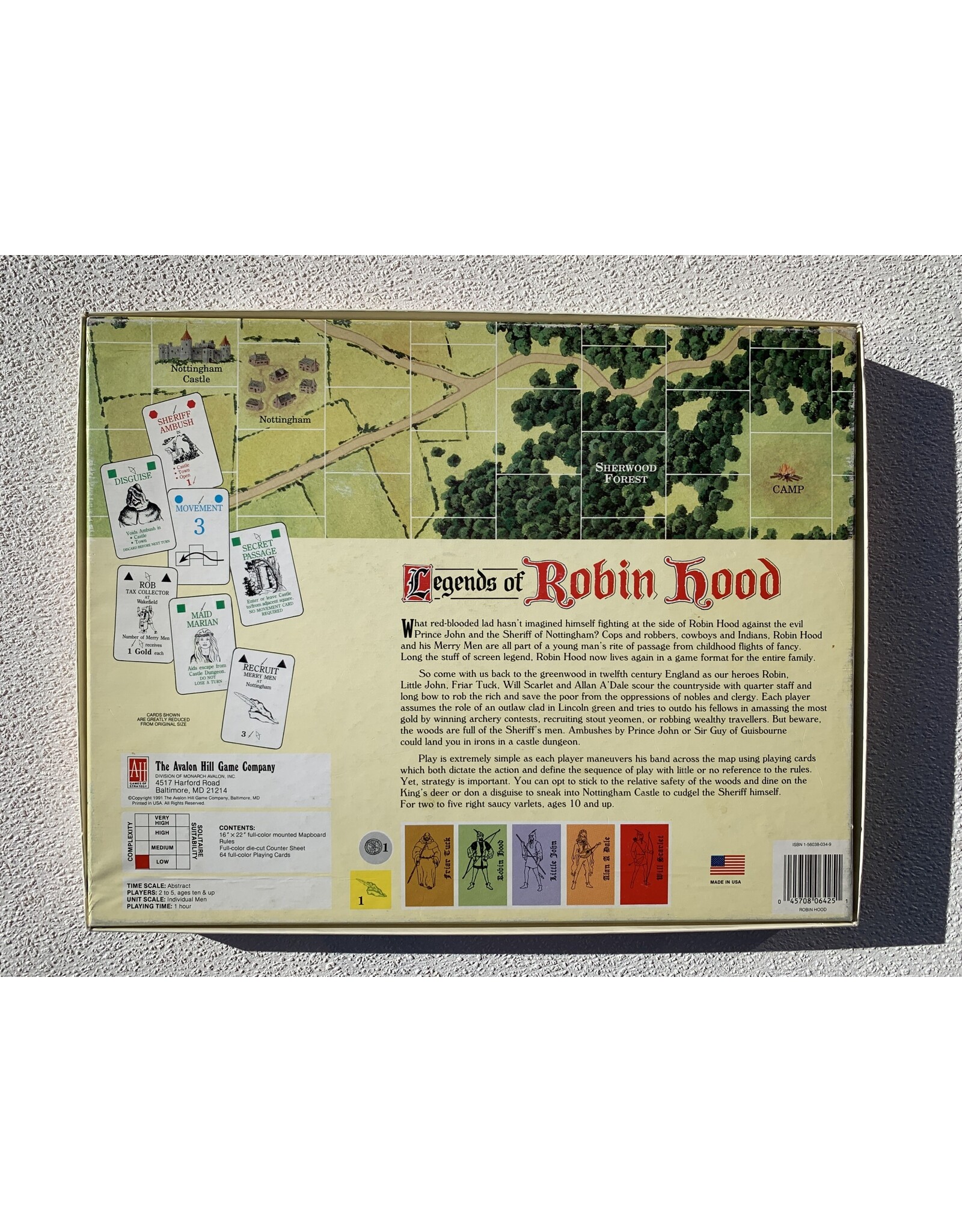 Avalon Hill Game Company Legends of Robin Hood Board game 1991