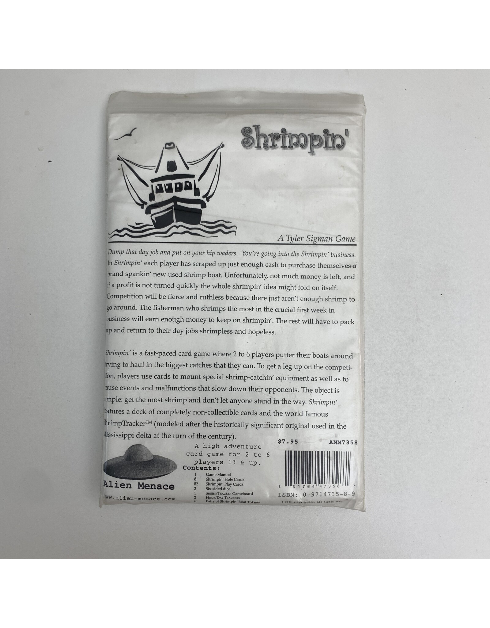 Alien Menace Shrimpin' used board game (2003)