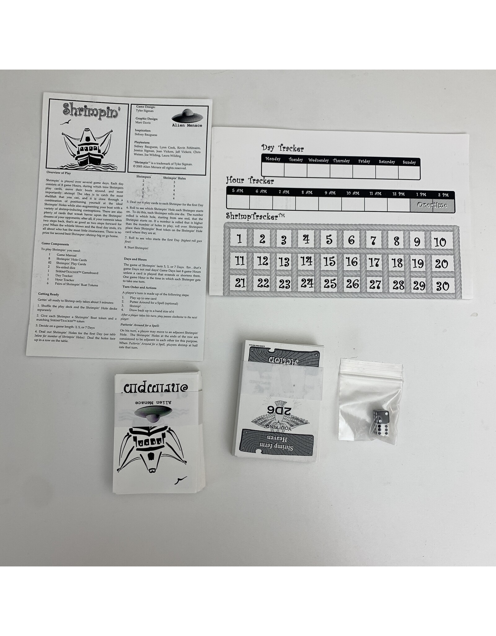 Alien Menace Shrimpin' used board game (2003)