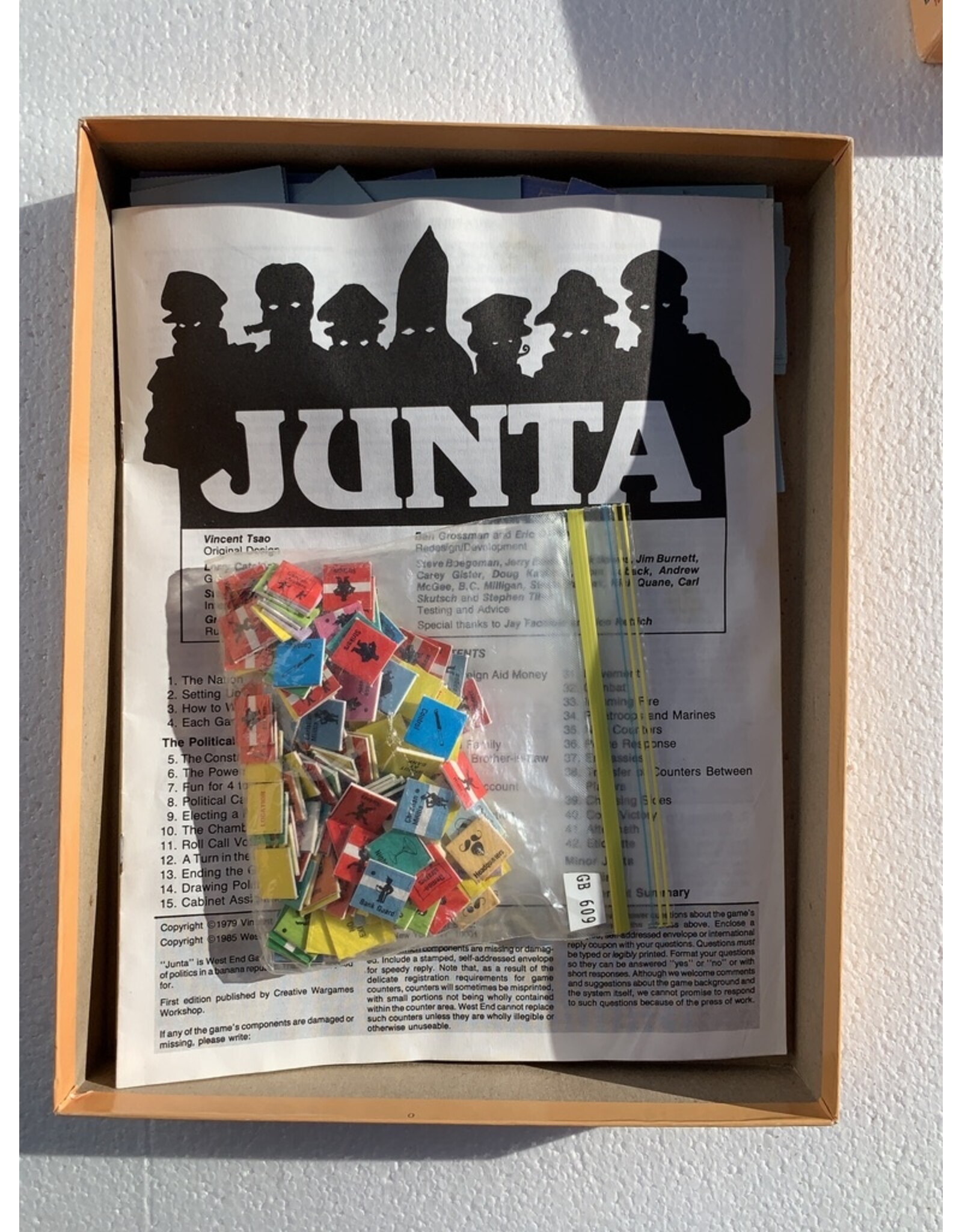 WEST END GAMES Junta (1979) (Made in 1985) (used)