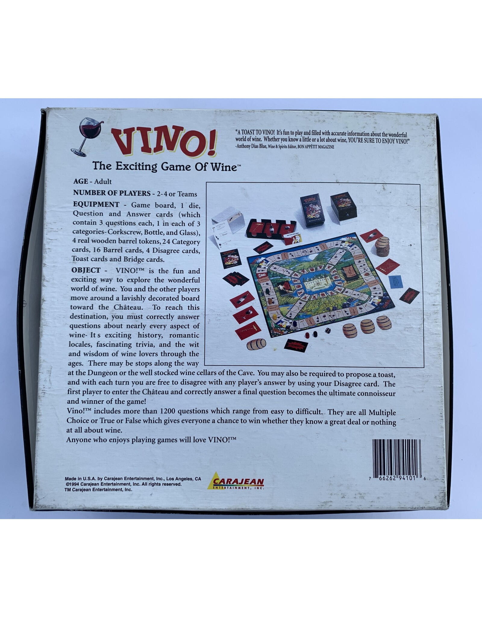 Carajean Vino! The exciting game of wine Used Board Game (1994)