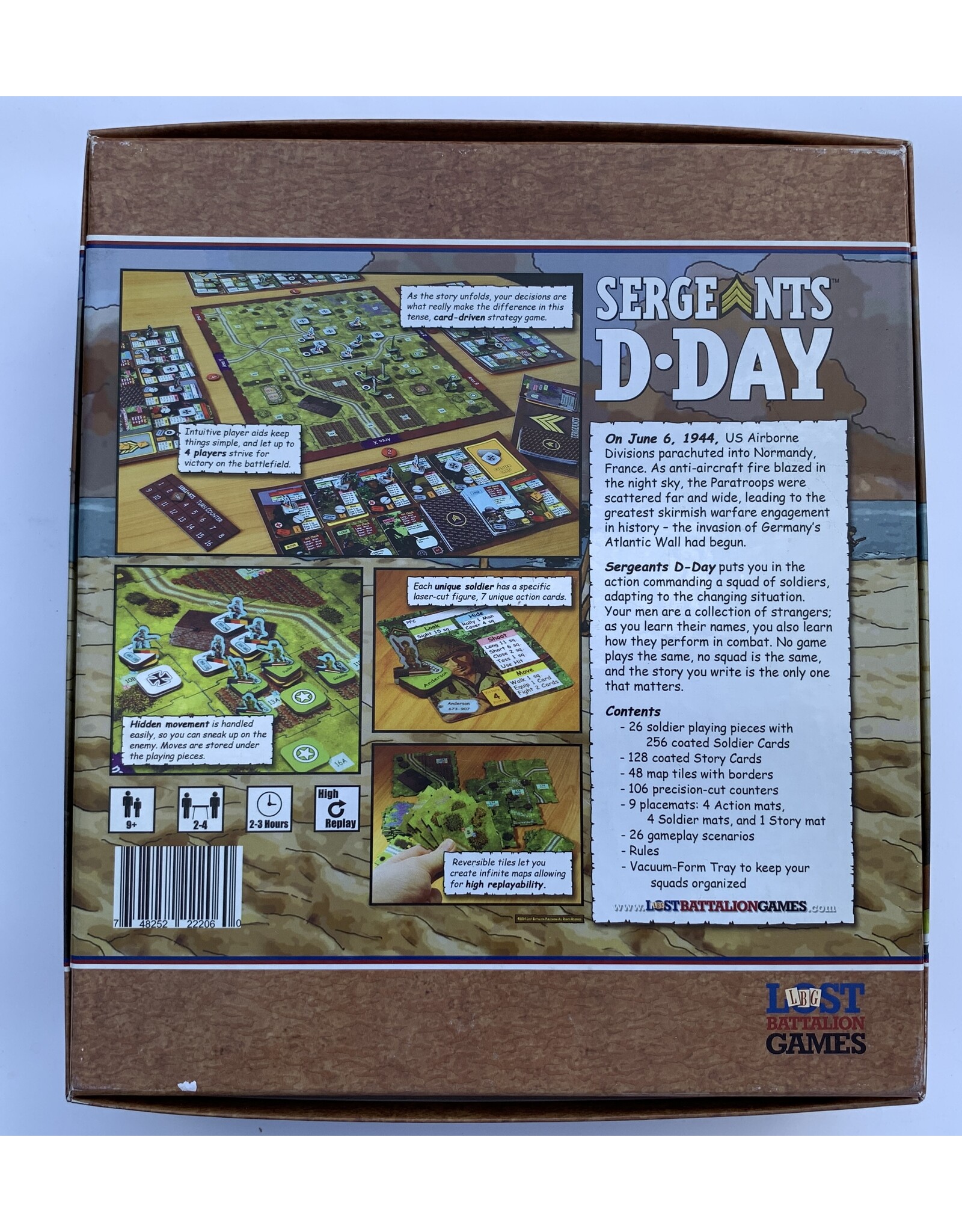 Lost Battalion Games Sergeants D-Day Used Board Game (2014)