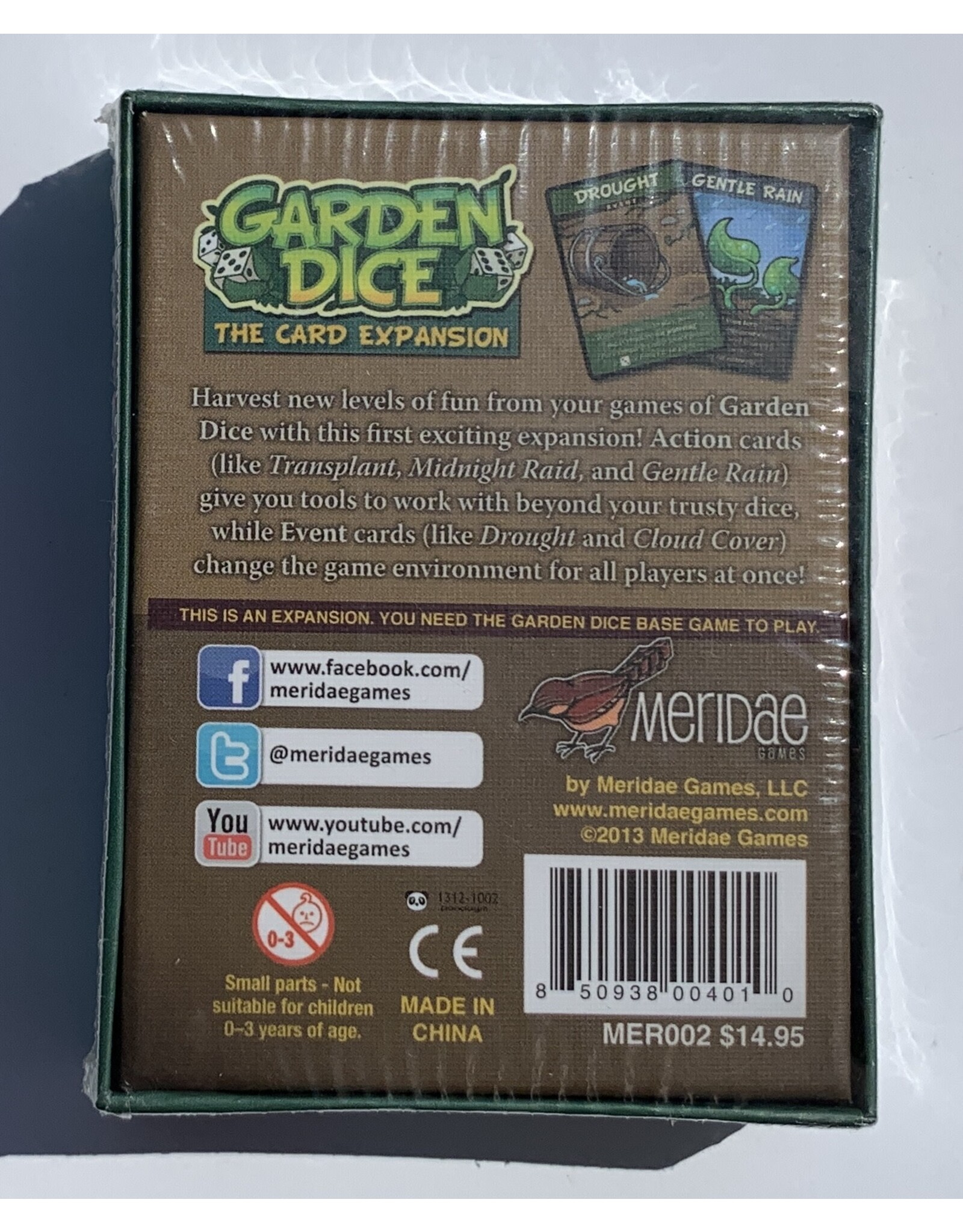 Meridae Garden Dice  (2012) (used) +  (Garden Dice: The Card Expansion NIS) (2013)