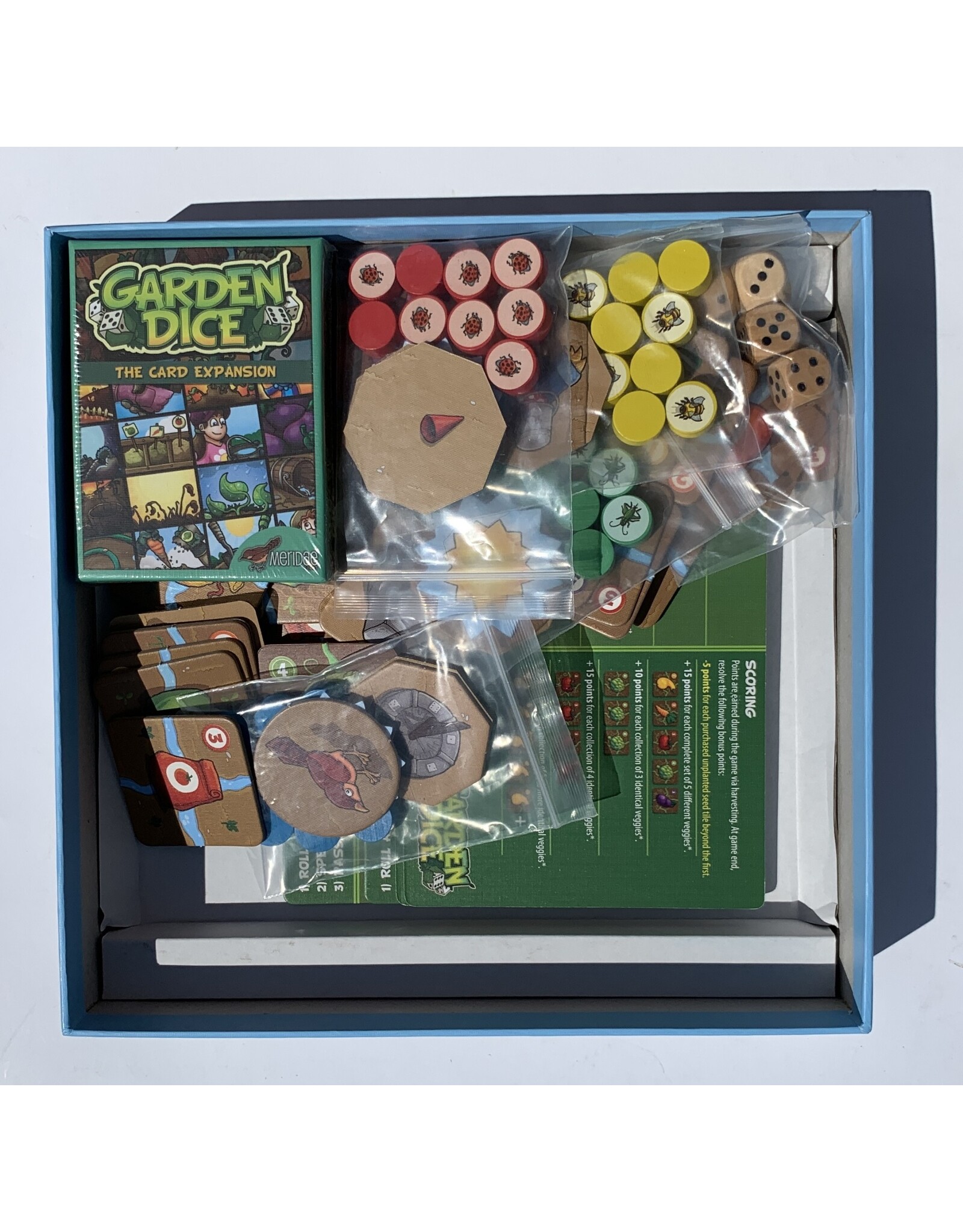 Meridae Garden Dice  (2012) (used) +  (Garden Dice: The Card Expansion NIS) (2013)