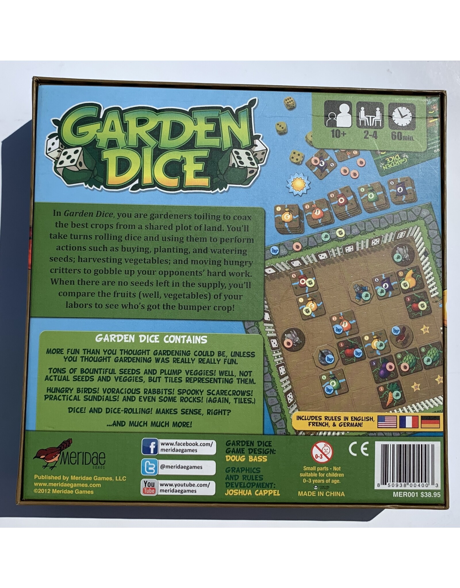 Meridae Garden Dice  (2012) (used) +  (Garden Dice: The Card Expansion NIS) (2013)