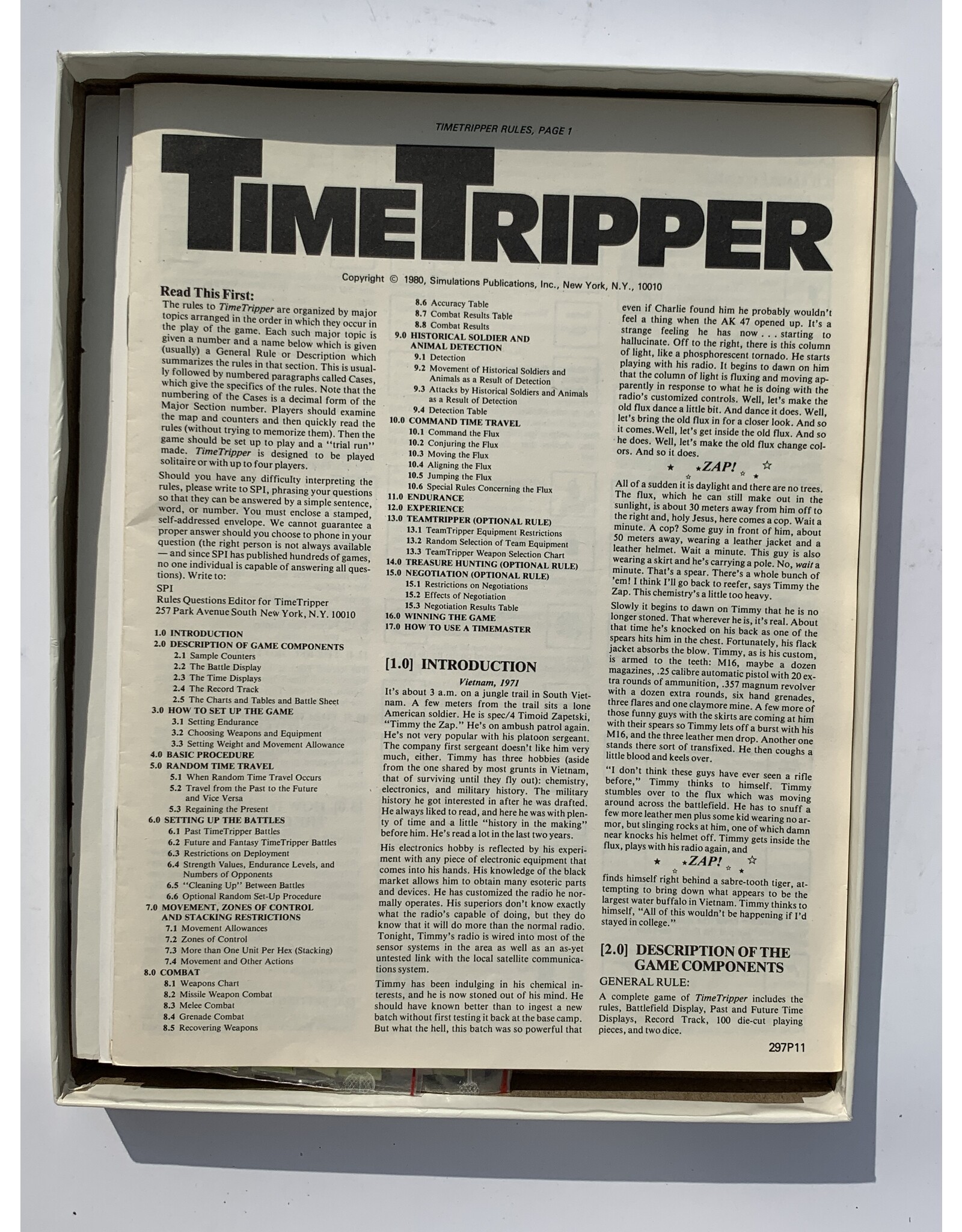 SPI TimeTripper Used Board Game (1980)