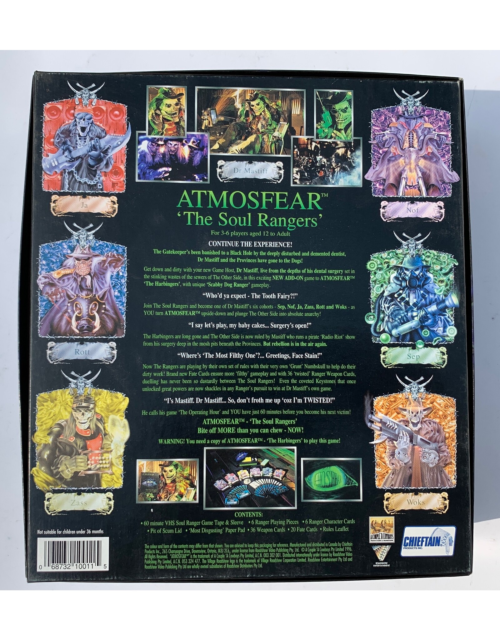 Atmosfear: The Soul Rangers Used Board Game (1996) (unpunched)
