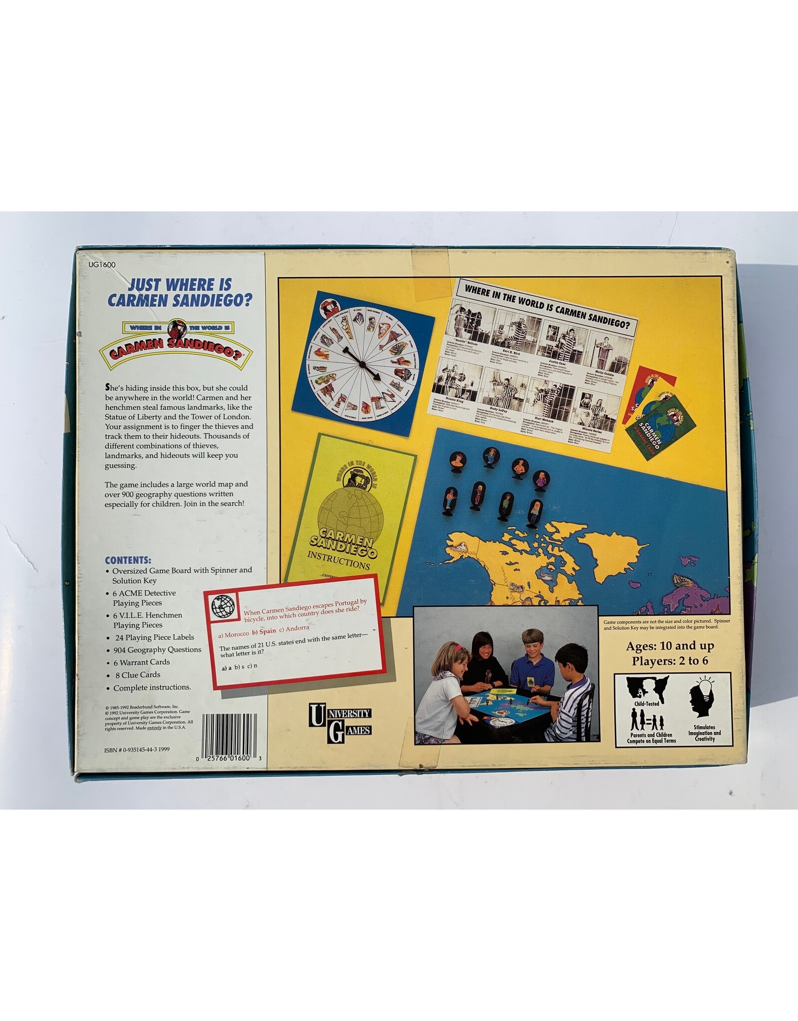 University Games Where in the World is Carmen Sandiego? Used Board Game (1992)