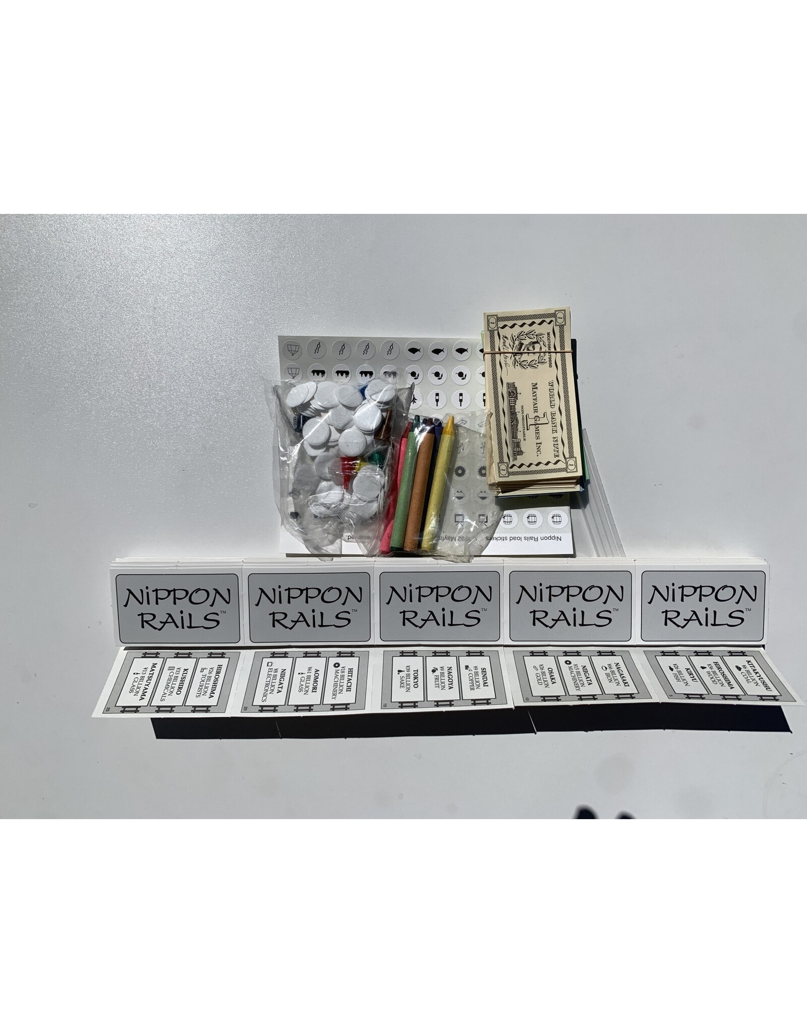 Mayfair Nippon Rails Used Board Game(1992)