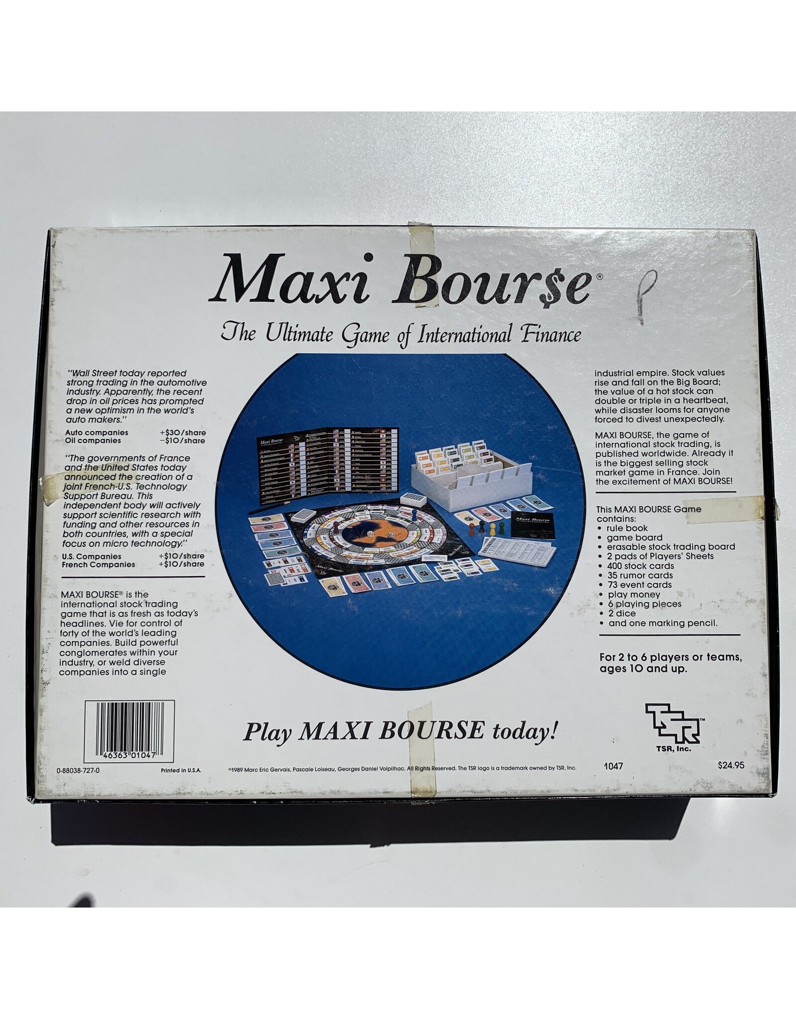 TSR Maxi Bour$e Used Board Game  (1987) (Missing Rule Book)