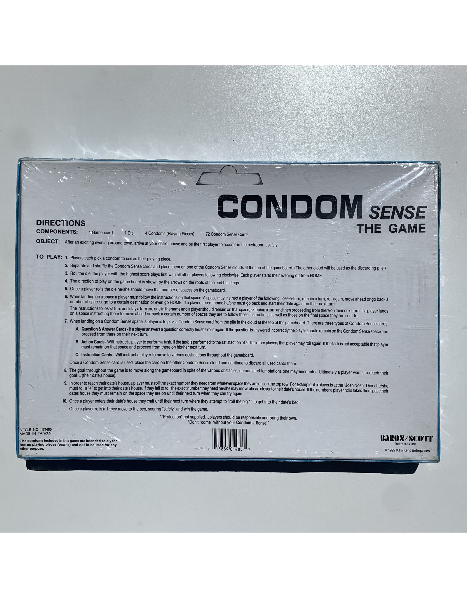 Condom Sense The Game NIS Board Game