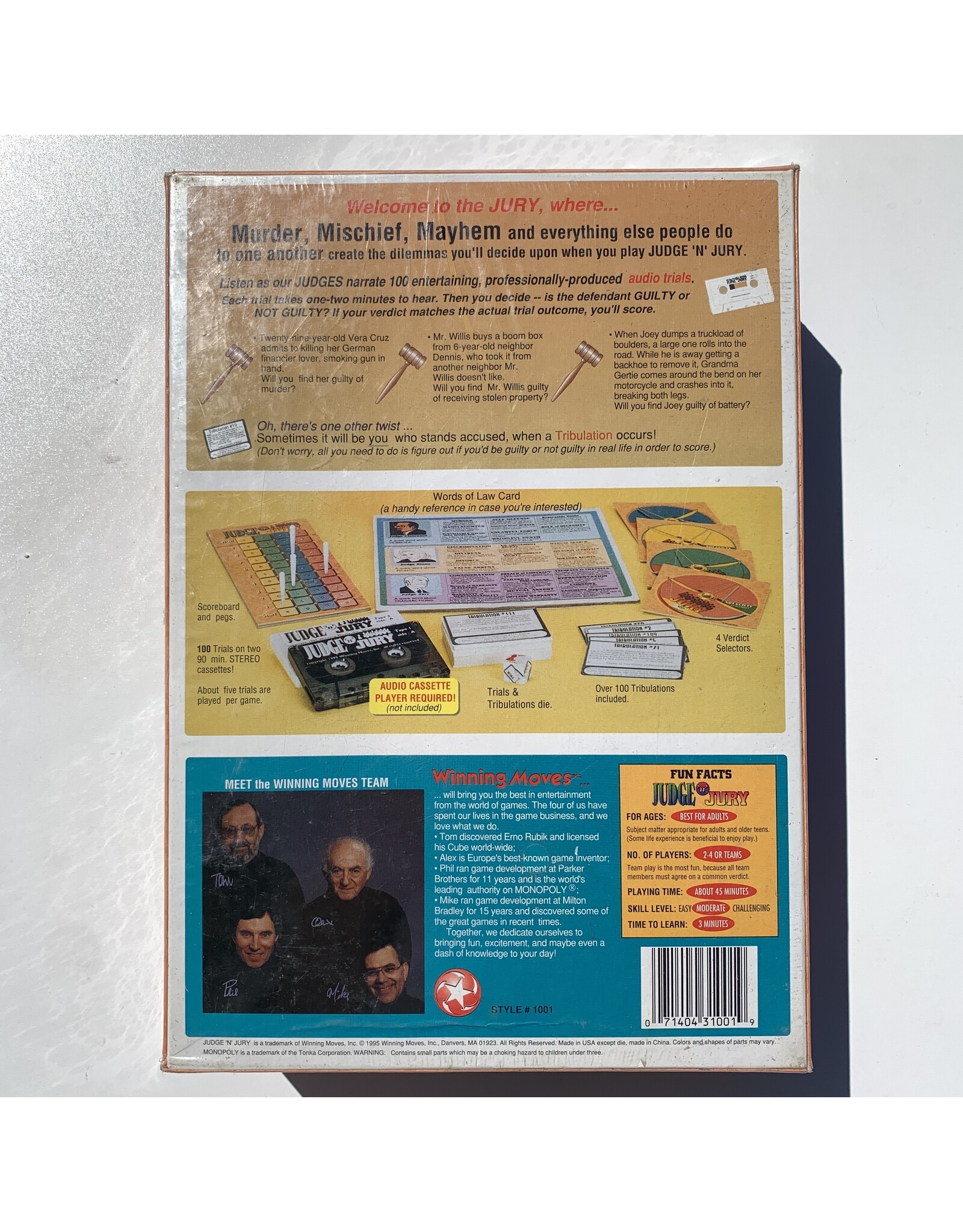 Winning Moves Judge 'n' Jury  NIS Board Game (1995)