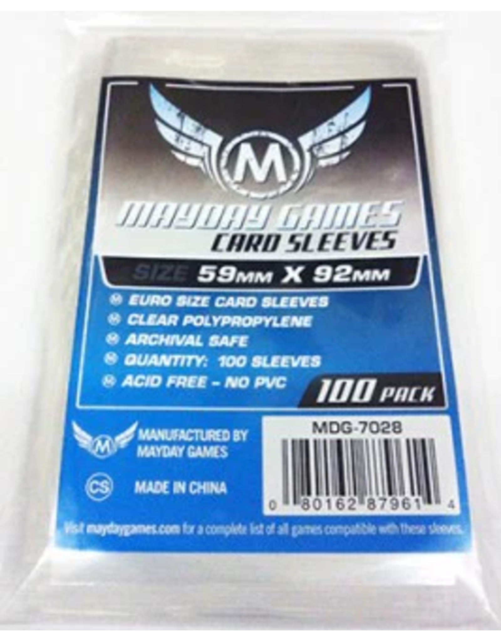 Mayday Games Euro Game Card Sleeves (59x92mm) MDG-7028 100 pack