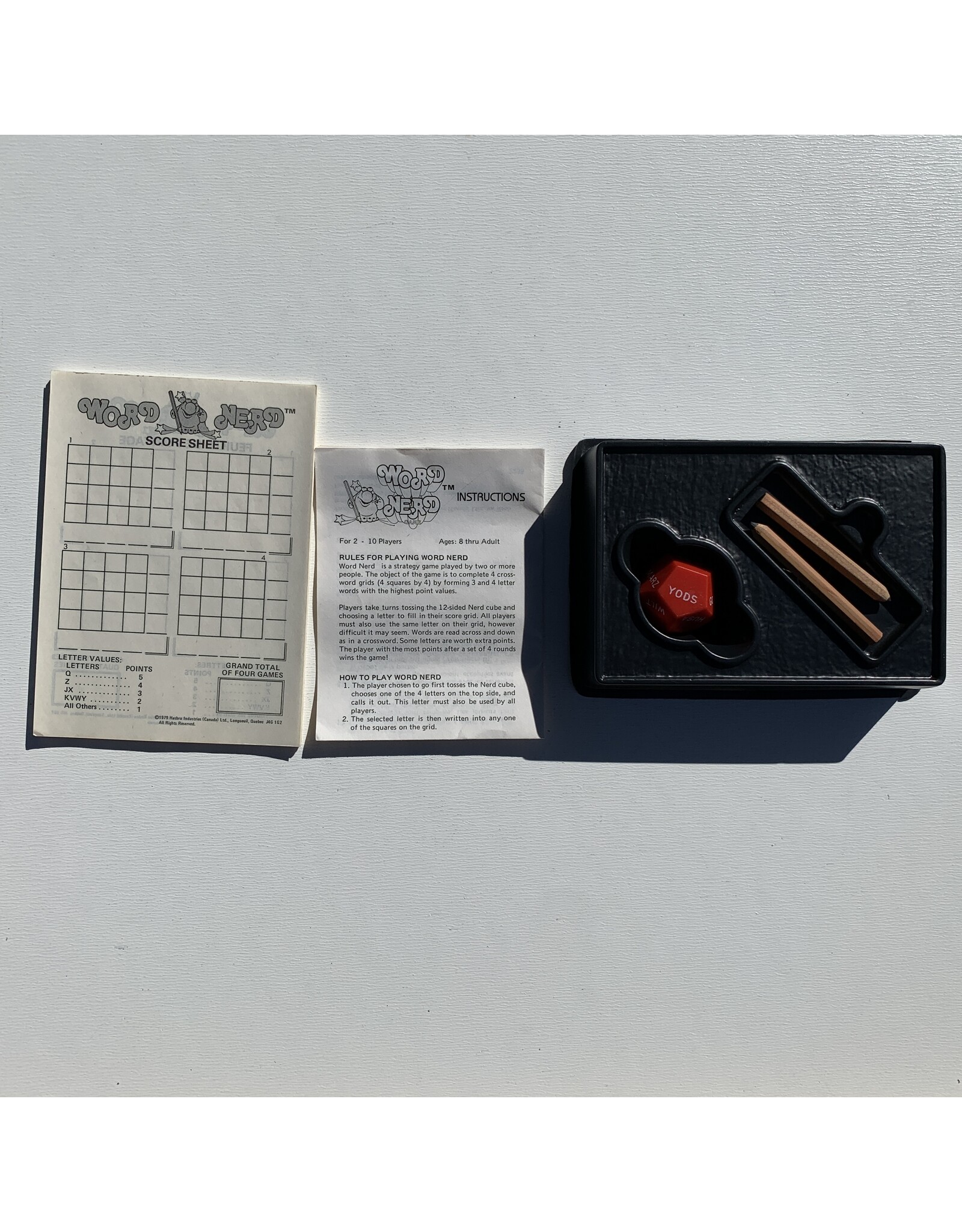 Hasbro Word Nerd Used Board Game (1979)