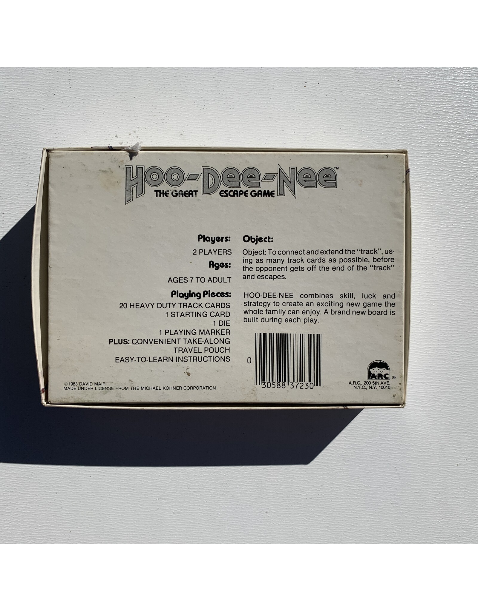 ARC Hoo-Dee-Nee  Used Board Game (1983)