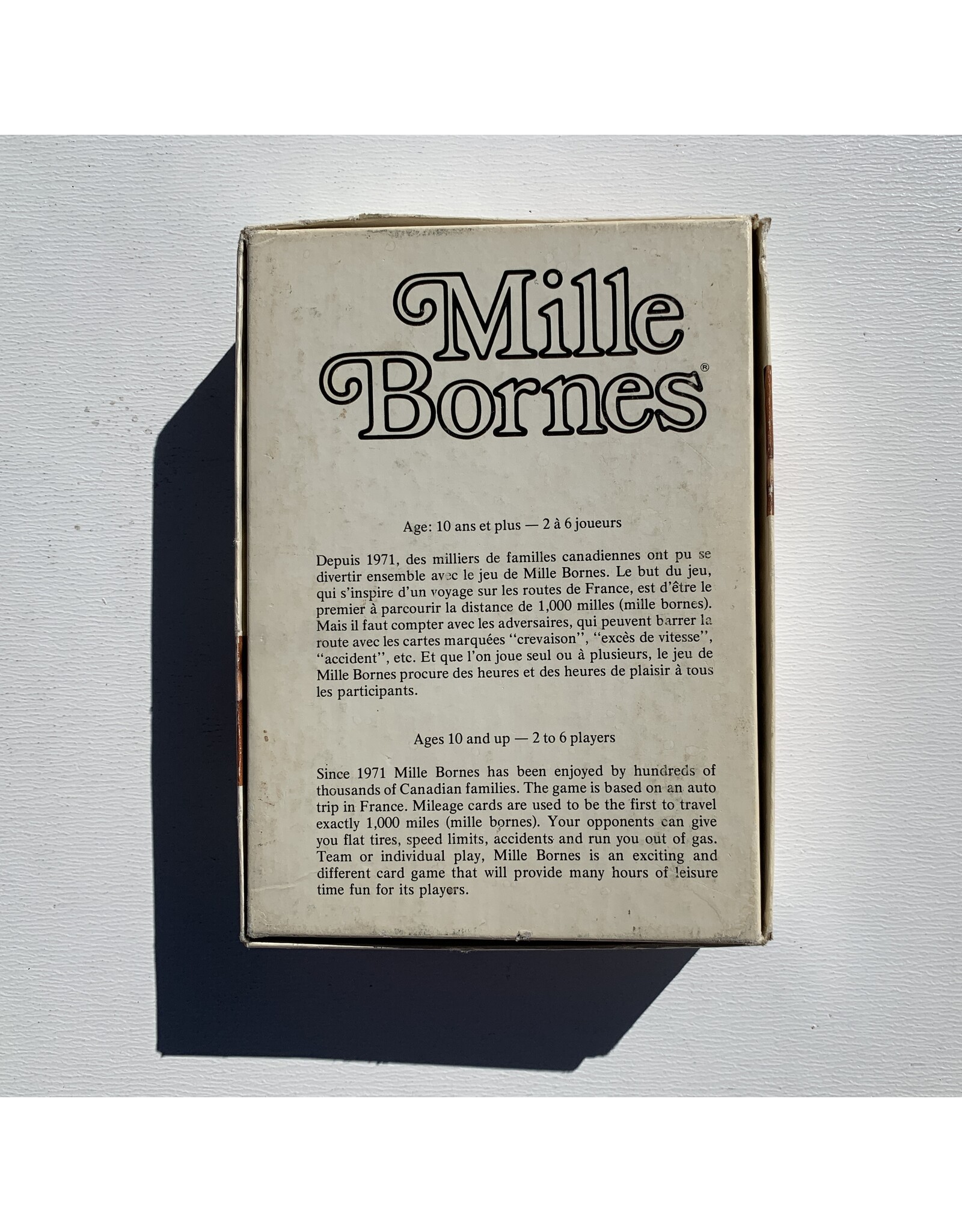 PARKER BROTHERS Mille Bornes (1954)  (Used) (Made in 1971)