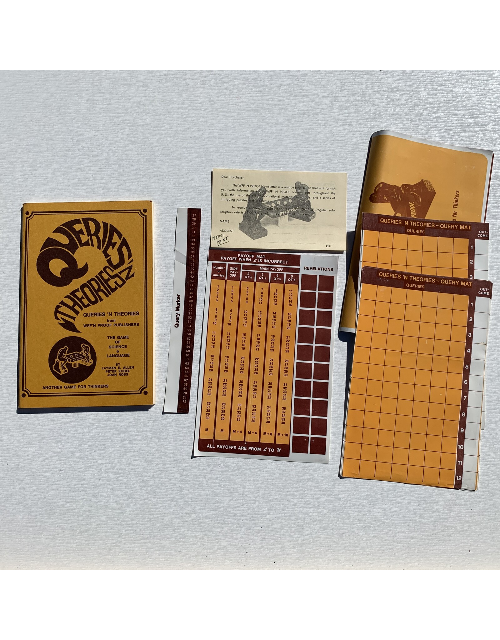 WFF'N PROOF Games Queries 'n Theories Used Board Game (1970)