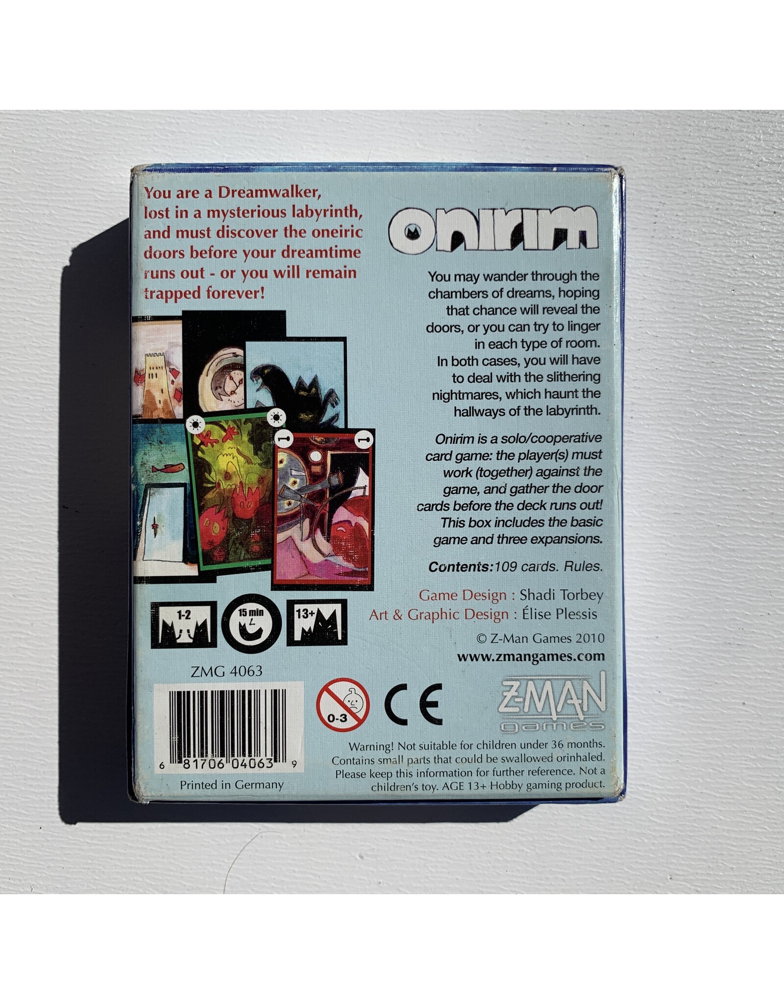 Z-Man Games Onirim (2010)  (+ 3 mini-expansions) (Used)  (1st ed)