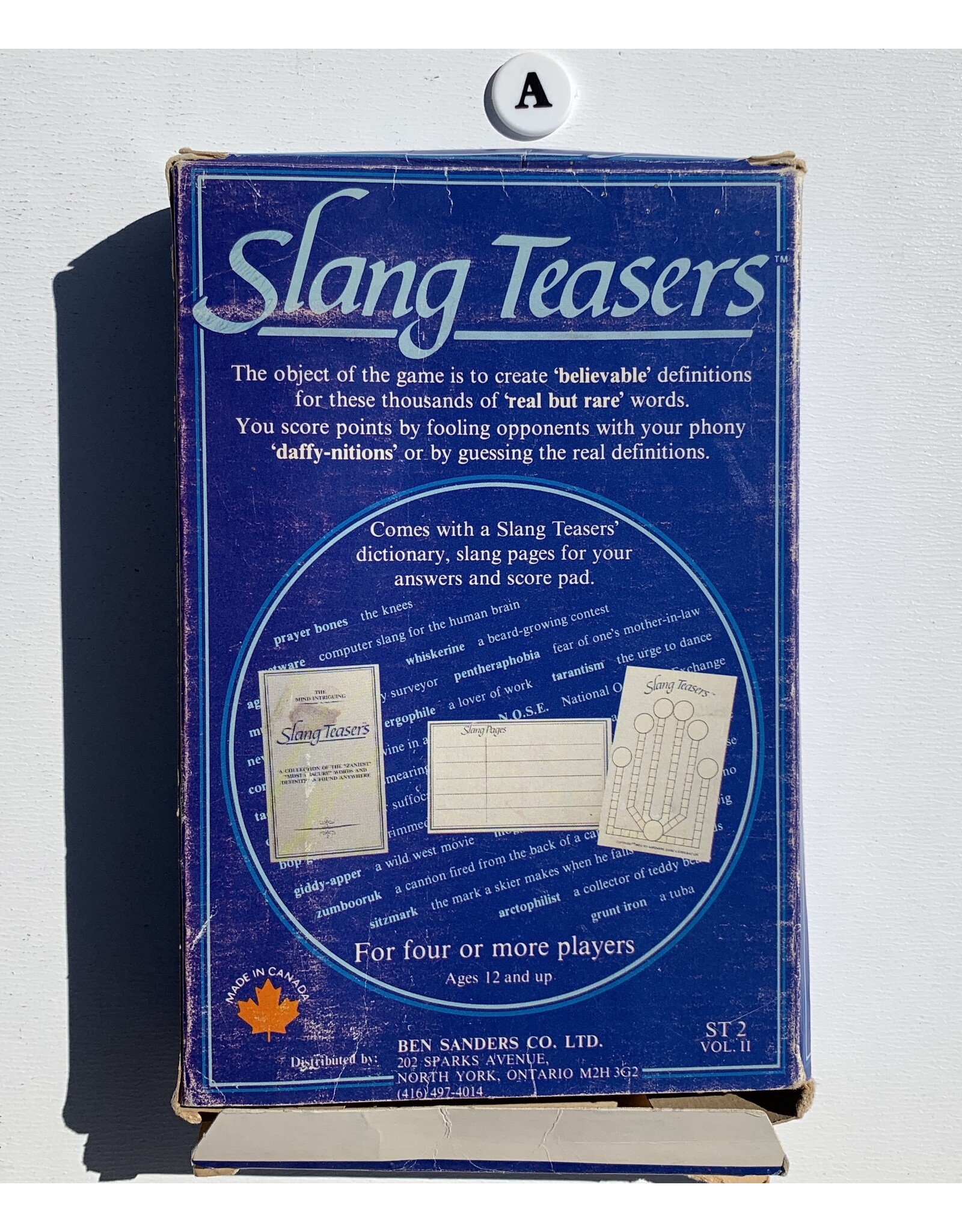 Ben Sanders Co. Slang Teasers Used Board Game (1985)