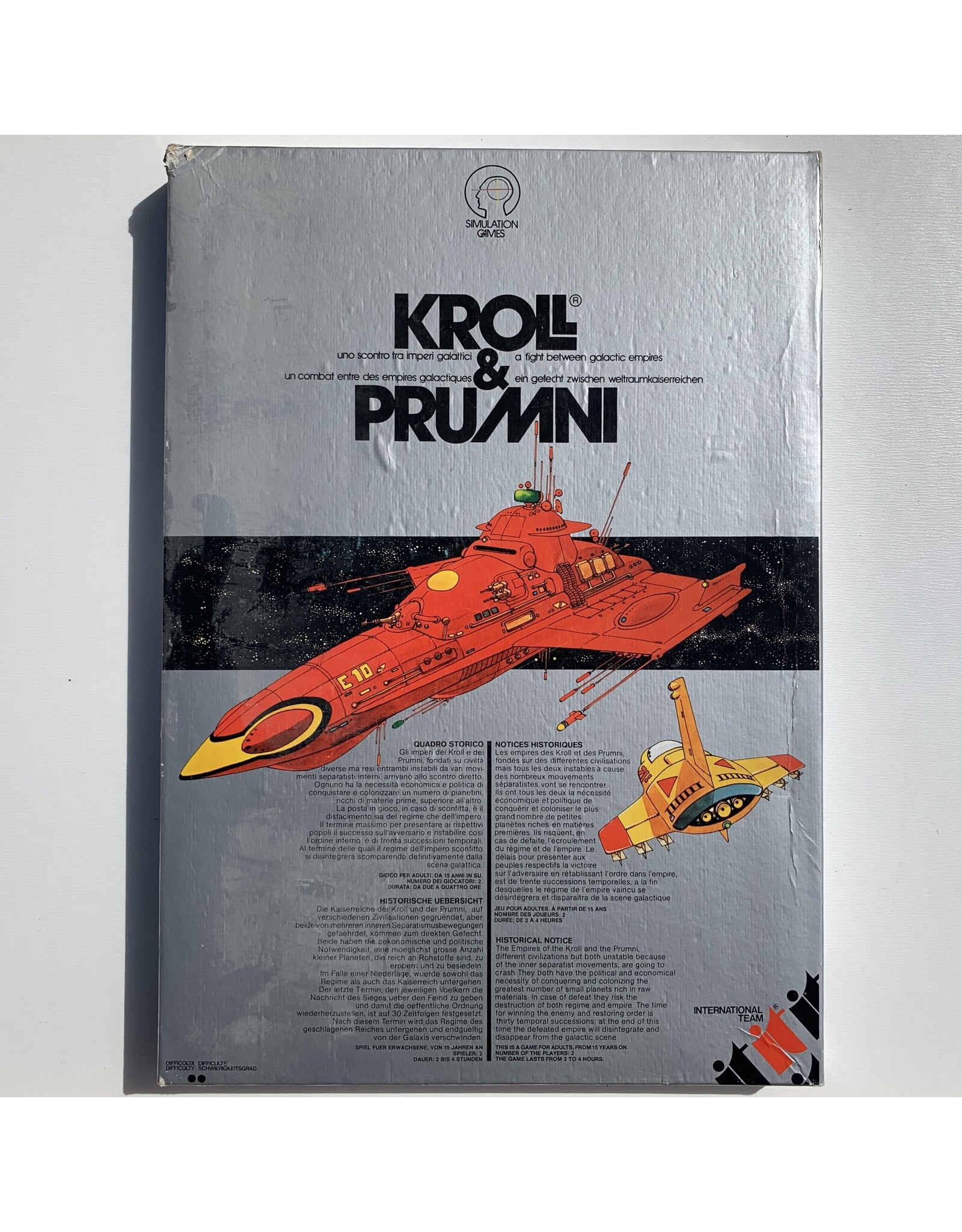 International Team Kroll & Prumni: A Fight Between Galactic Empires Used Board Game (1979)