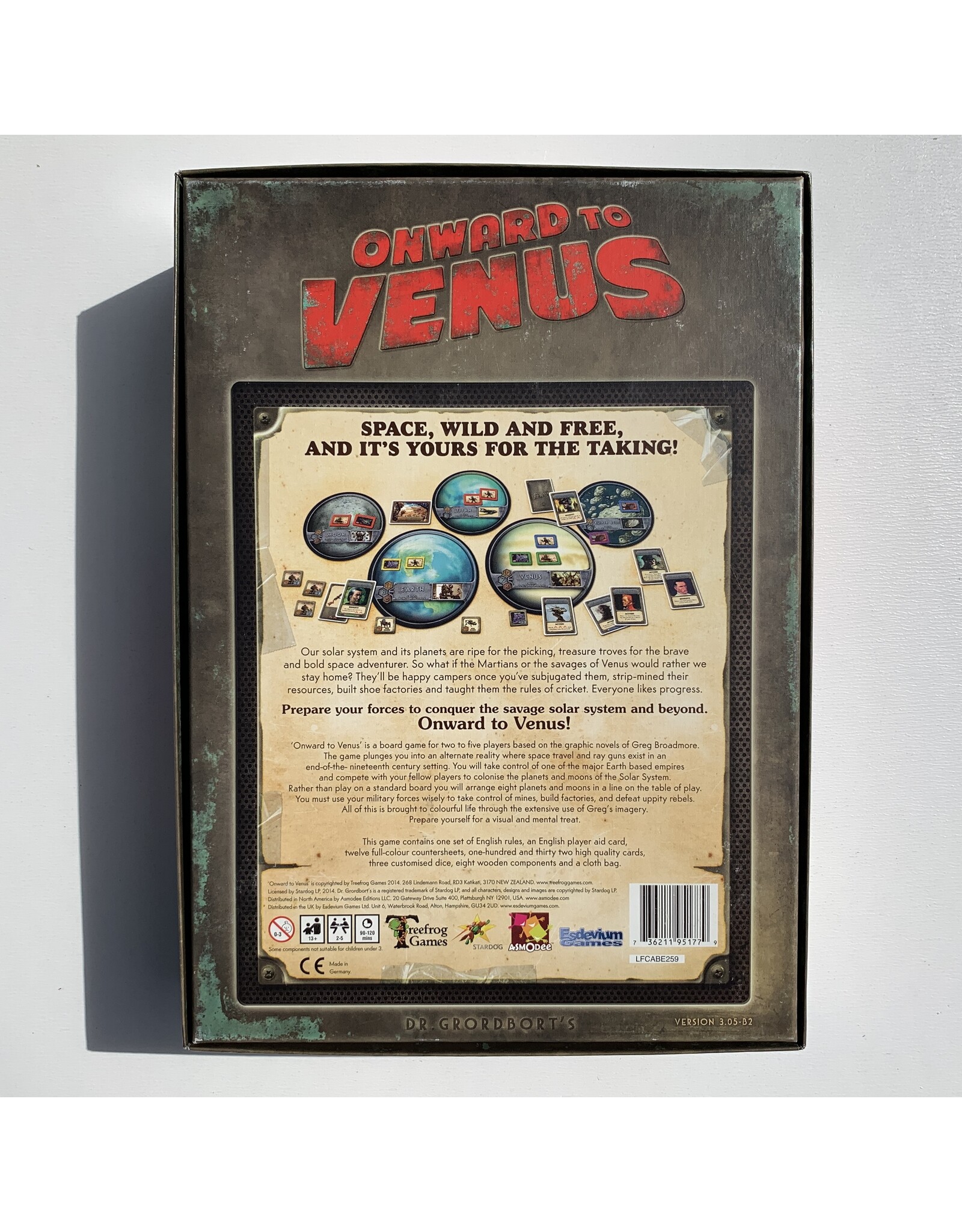 Treefrog Games Onward to Venus Used Board game (2014) (unpunched)