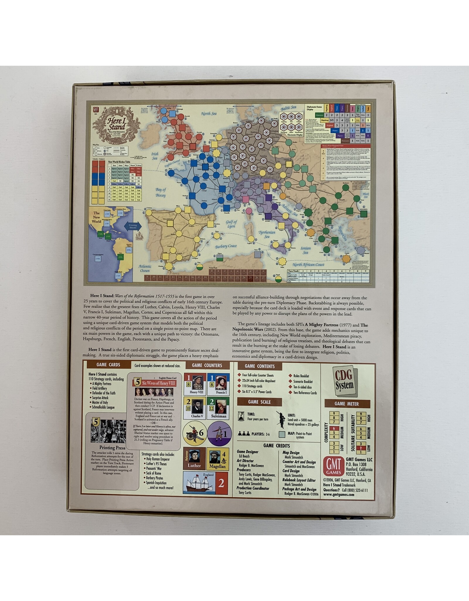 GMT Games Here I Stand unused board game (2006) (unpunched)