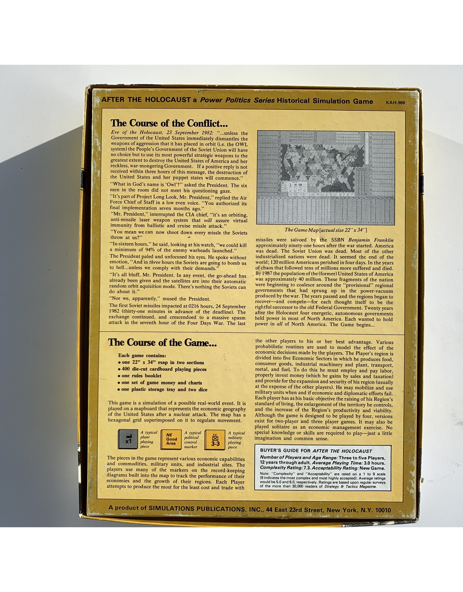 SPI After the Holocaust: The Nuclear Devastation of America – Recovery and Reunification (1977) Unpunched board games