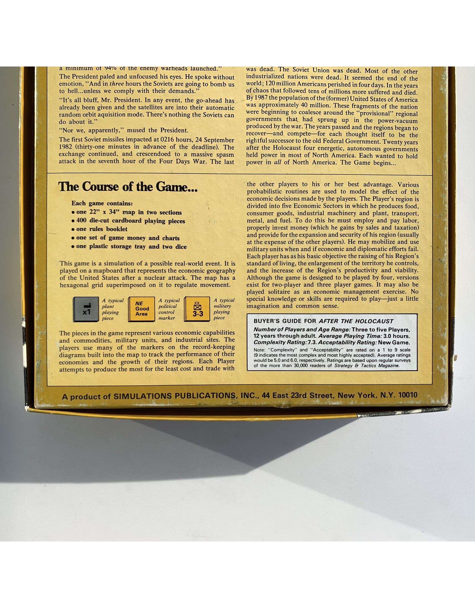 SPI After the Holocaust: The Nuclear Devastation of America – Recovery and Reunification (1977) Unpunched board games