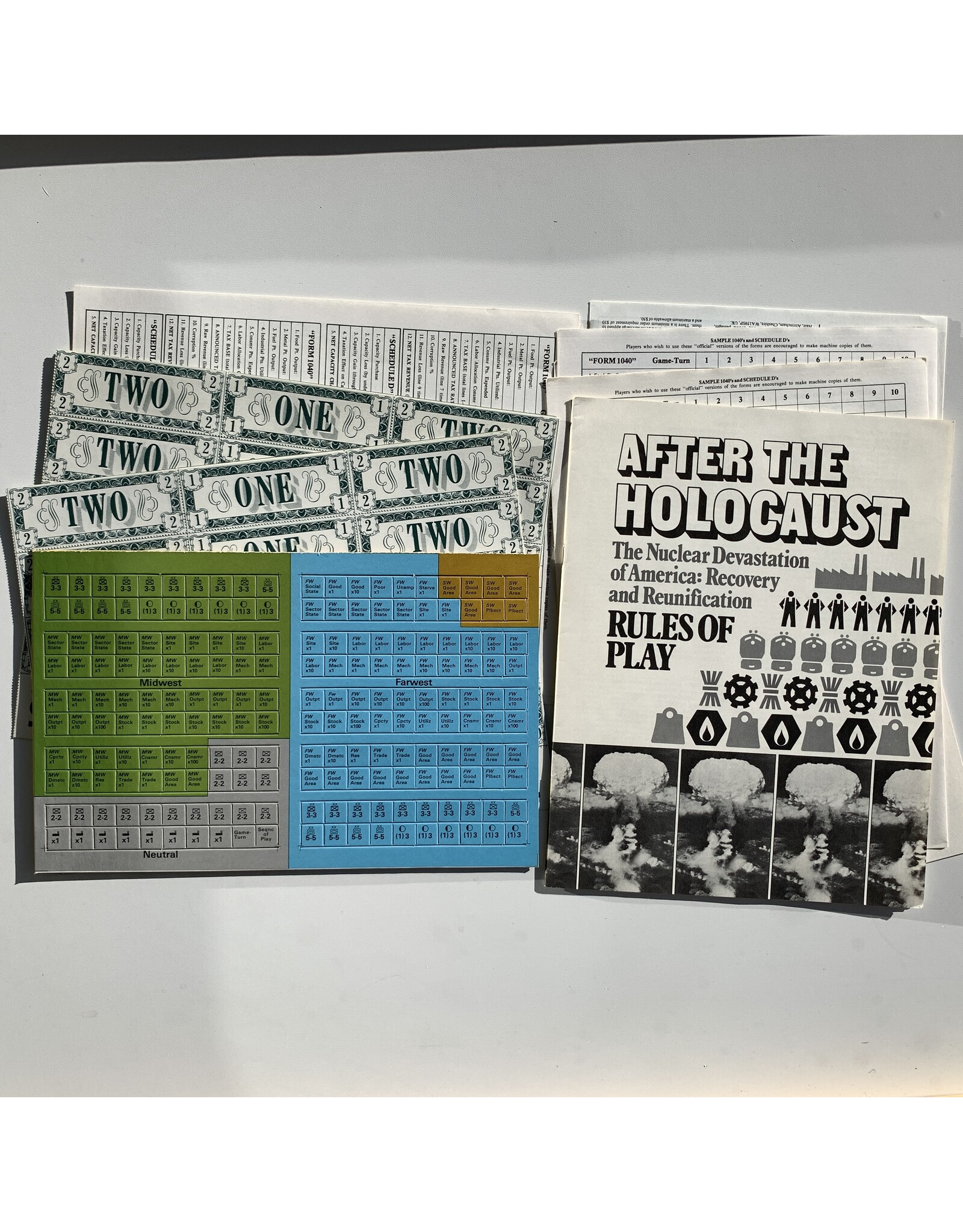 SPI After the Holocaust: The Nuclear Devastation of America – Recovery and Reunification (1977) Unpunched board games