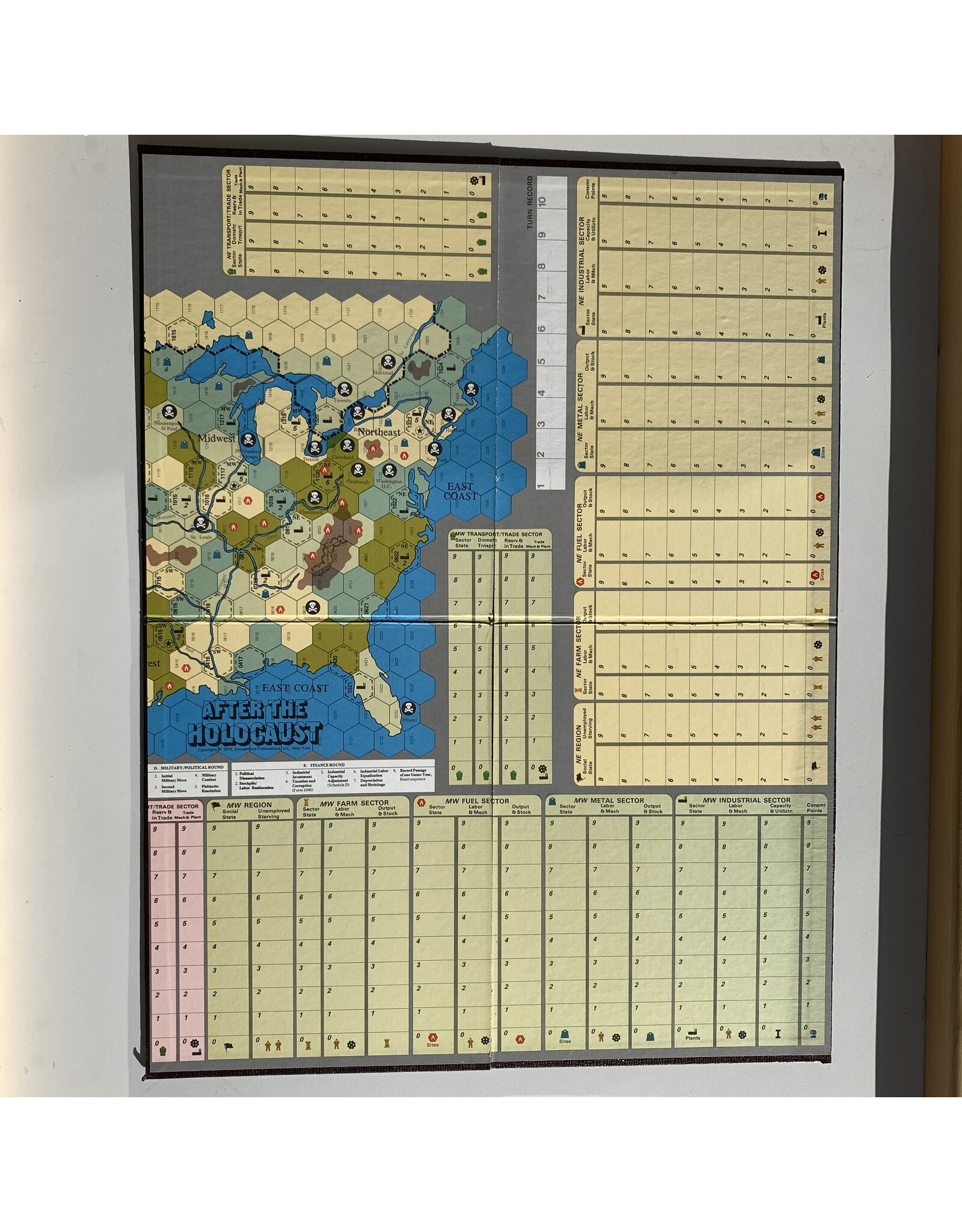 SPI After the Holocaust: The Nuclear Devastation of America – Recovery and Reunification (1977) Unpunched board games