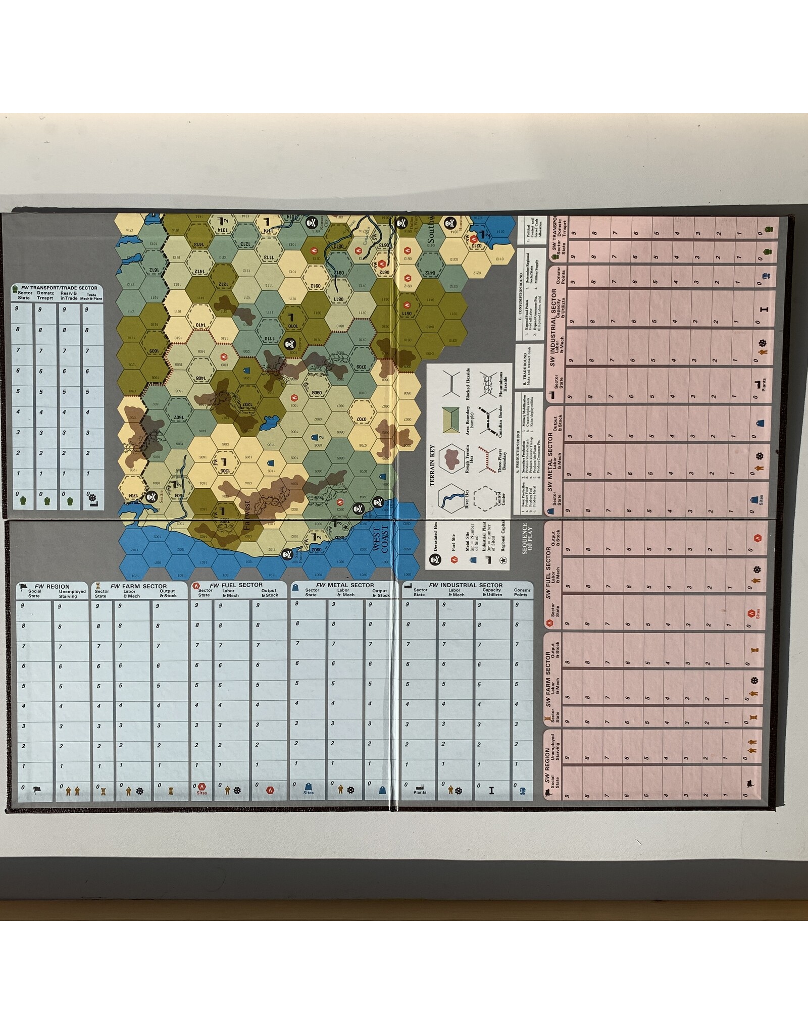 SPI After the Holocaust: The Nuclear Devastation of America – Recovery and Reunification (1977) Unpunched board games