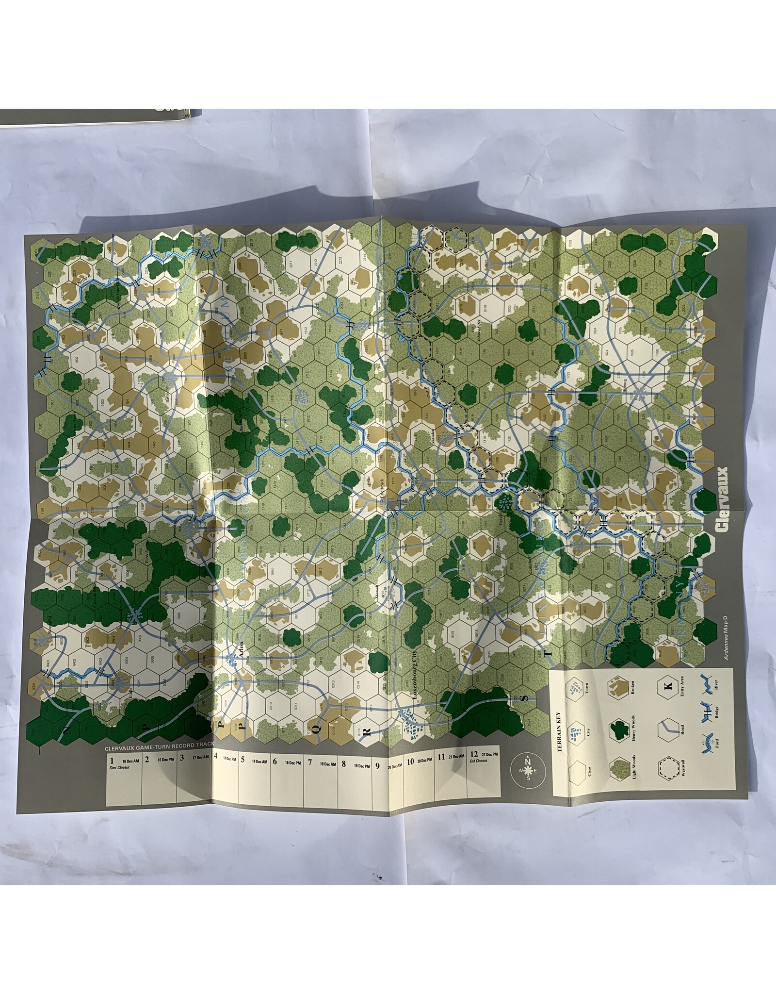 SPI Battles for the Ardennes (1978) (used) (missing 55 pieces from 1944 scenario) (1940 scenario unpunched)