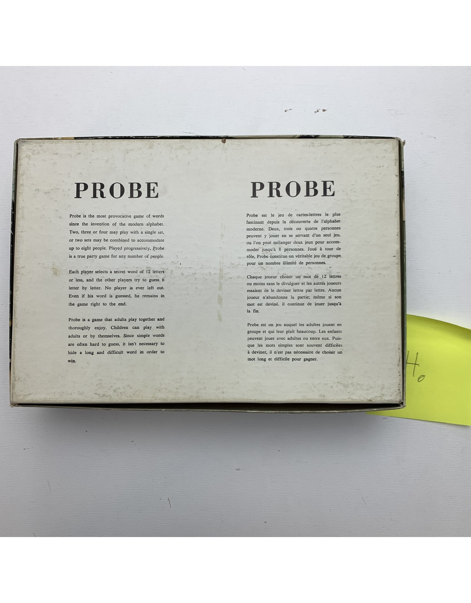 PARKER BROTHERS Probe Used Board Game  (1964) (H)