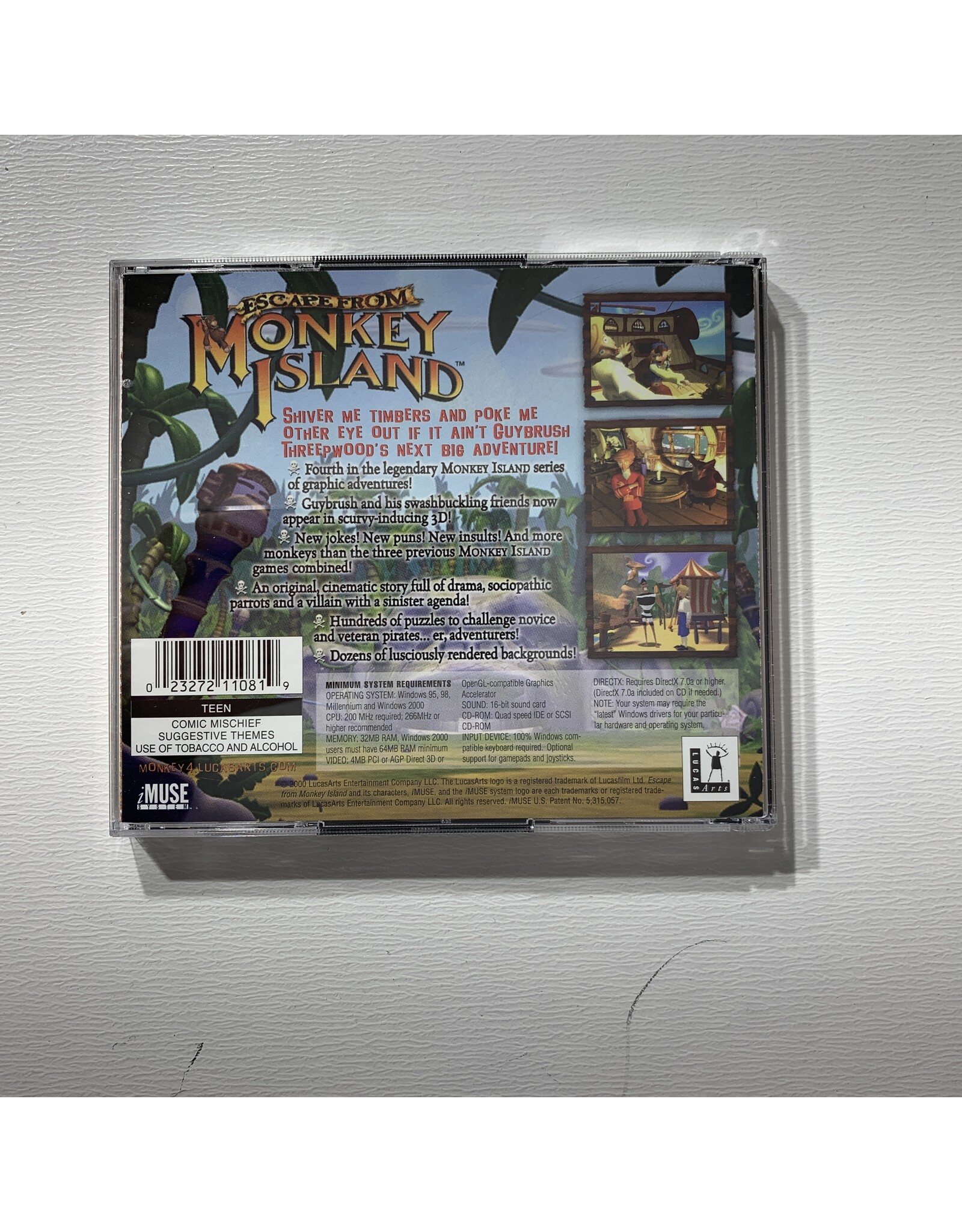 Lucas arts Escape from Monkey Island used PC Game (2000)
