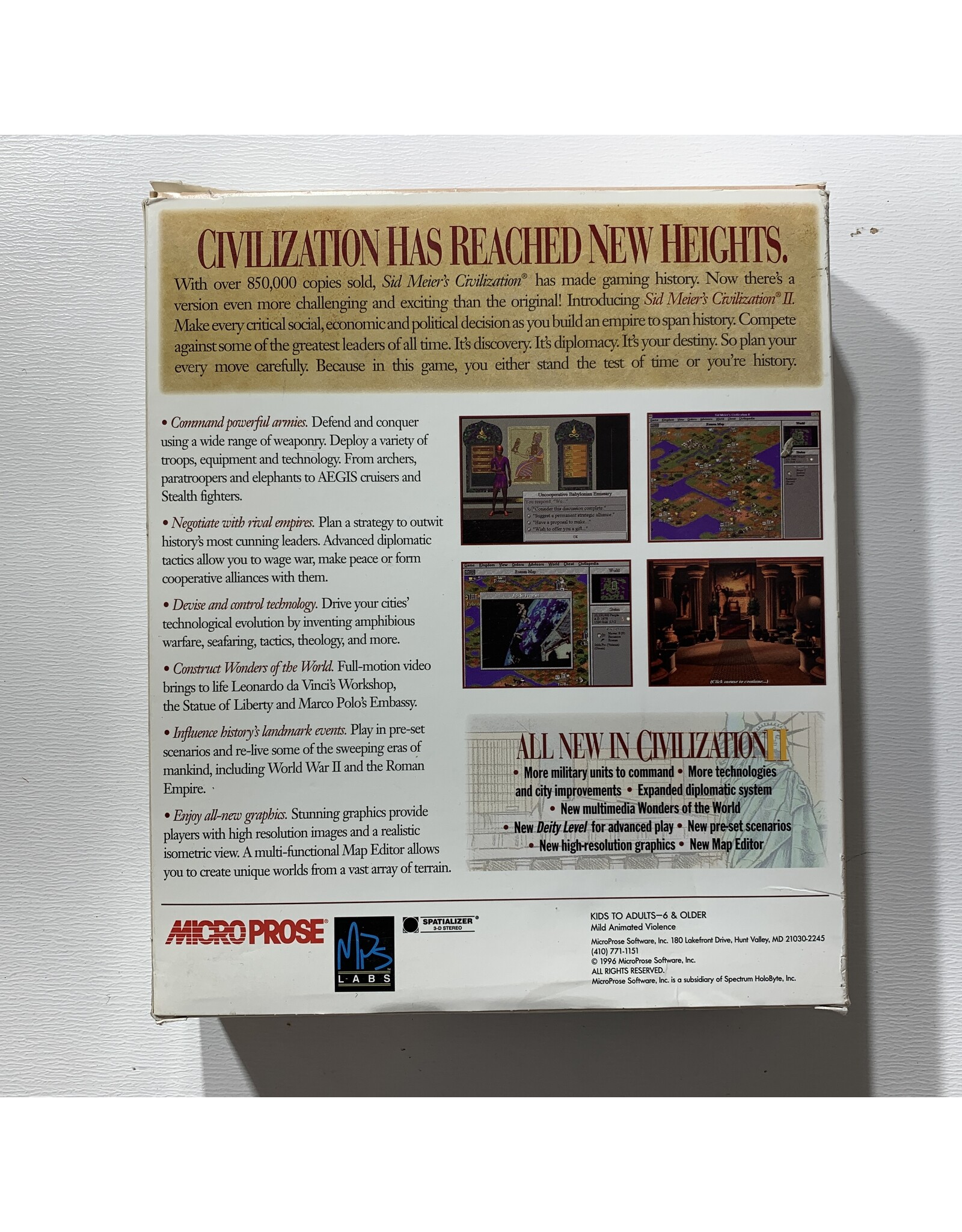 Micro Prose Sid Meier's Civilization II Used PC Games (1996)