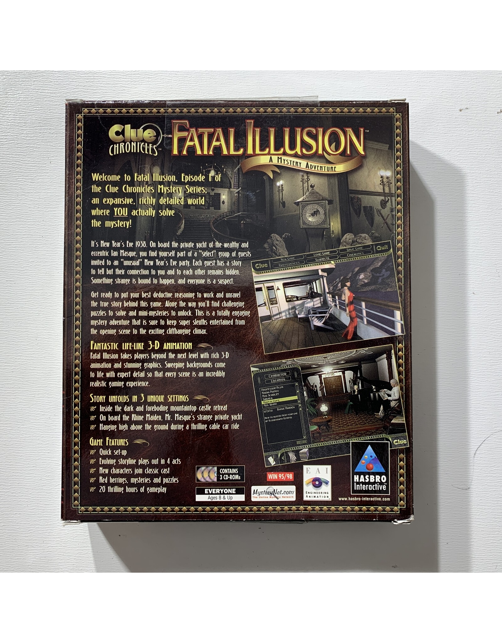 Hasbro Clue Chronicles: Fatal Illusion Used PC Game (1990)