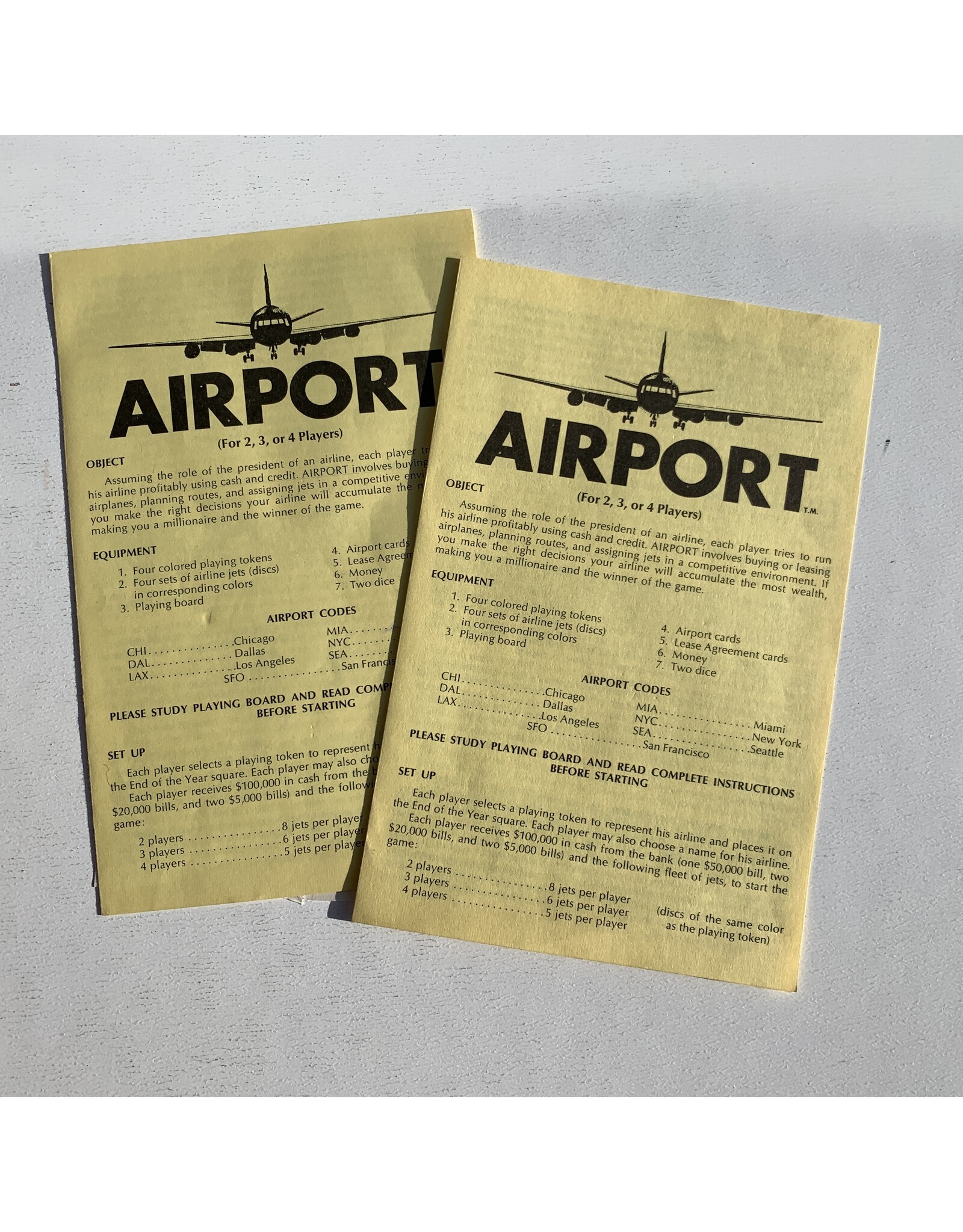 Dynamic Design Industries Airport  Used Board Game (1972)