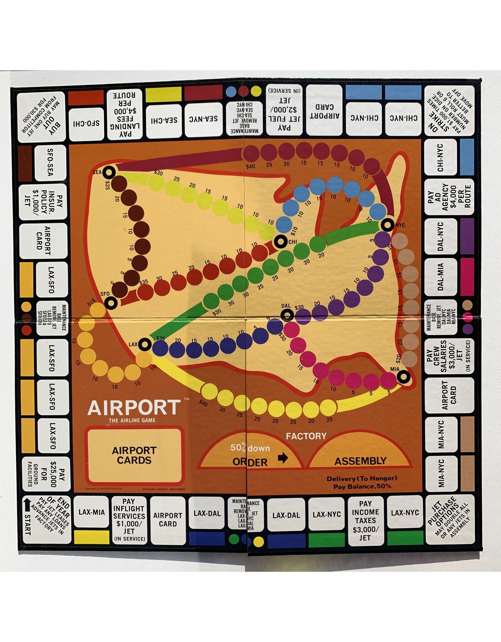 Dynamic Design Industries Airport  Used Board Game (1972)