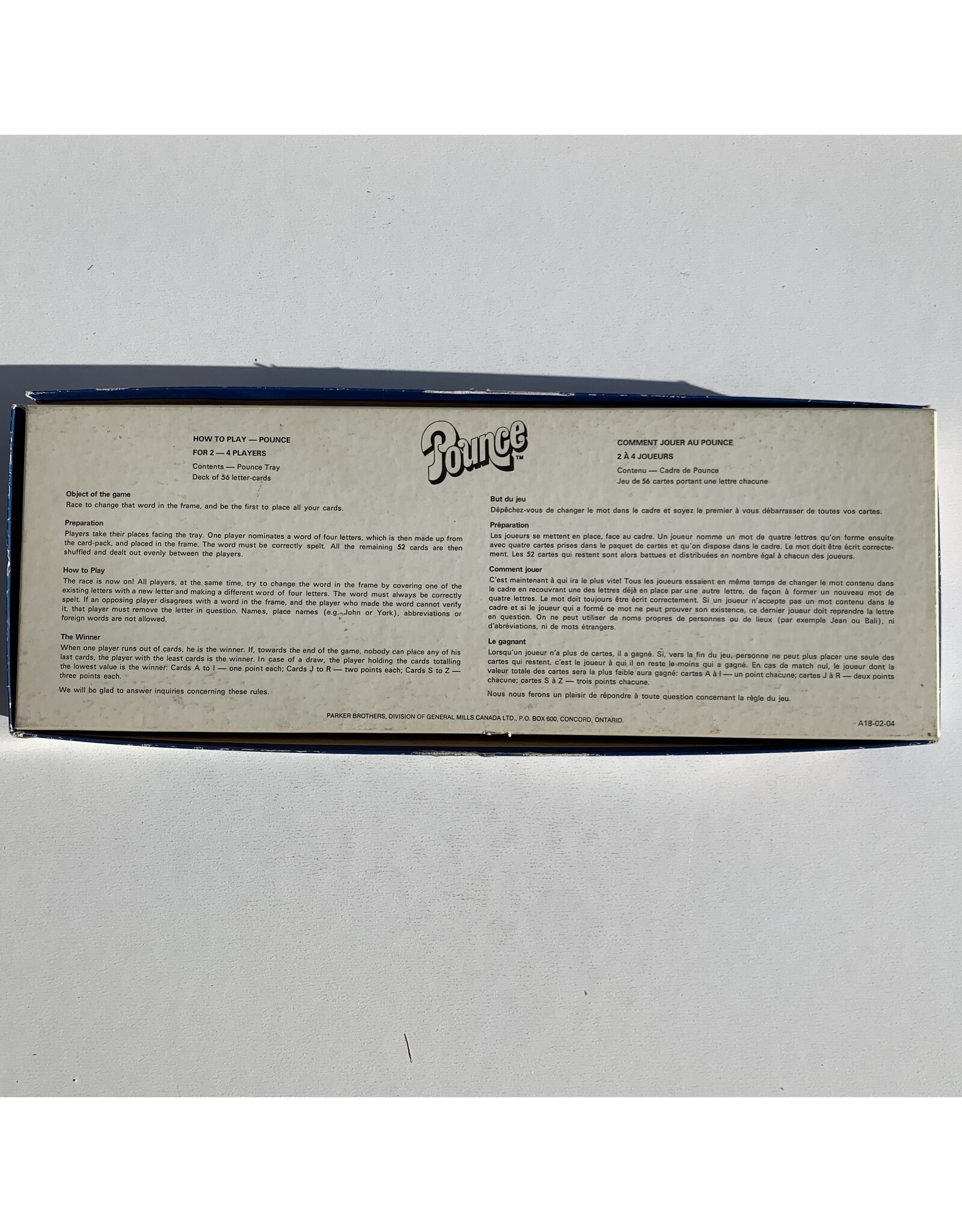 PARKER Pounce Used Card Game (1973 est)