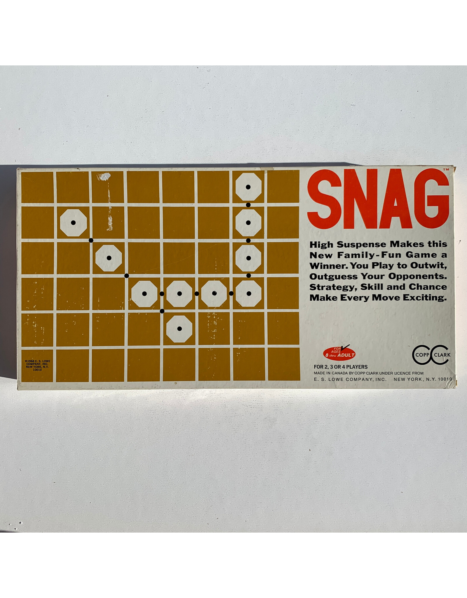 A Copp Clack Game Snag  Used Board Game (1968)
