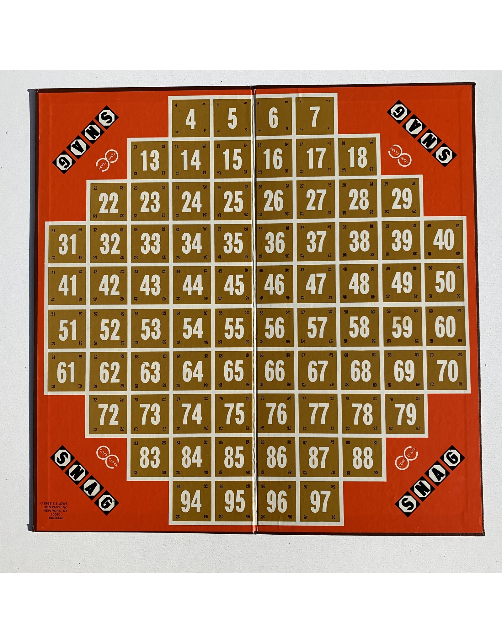 A Copp Clack Game Snag  Used Board Game (1968)