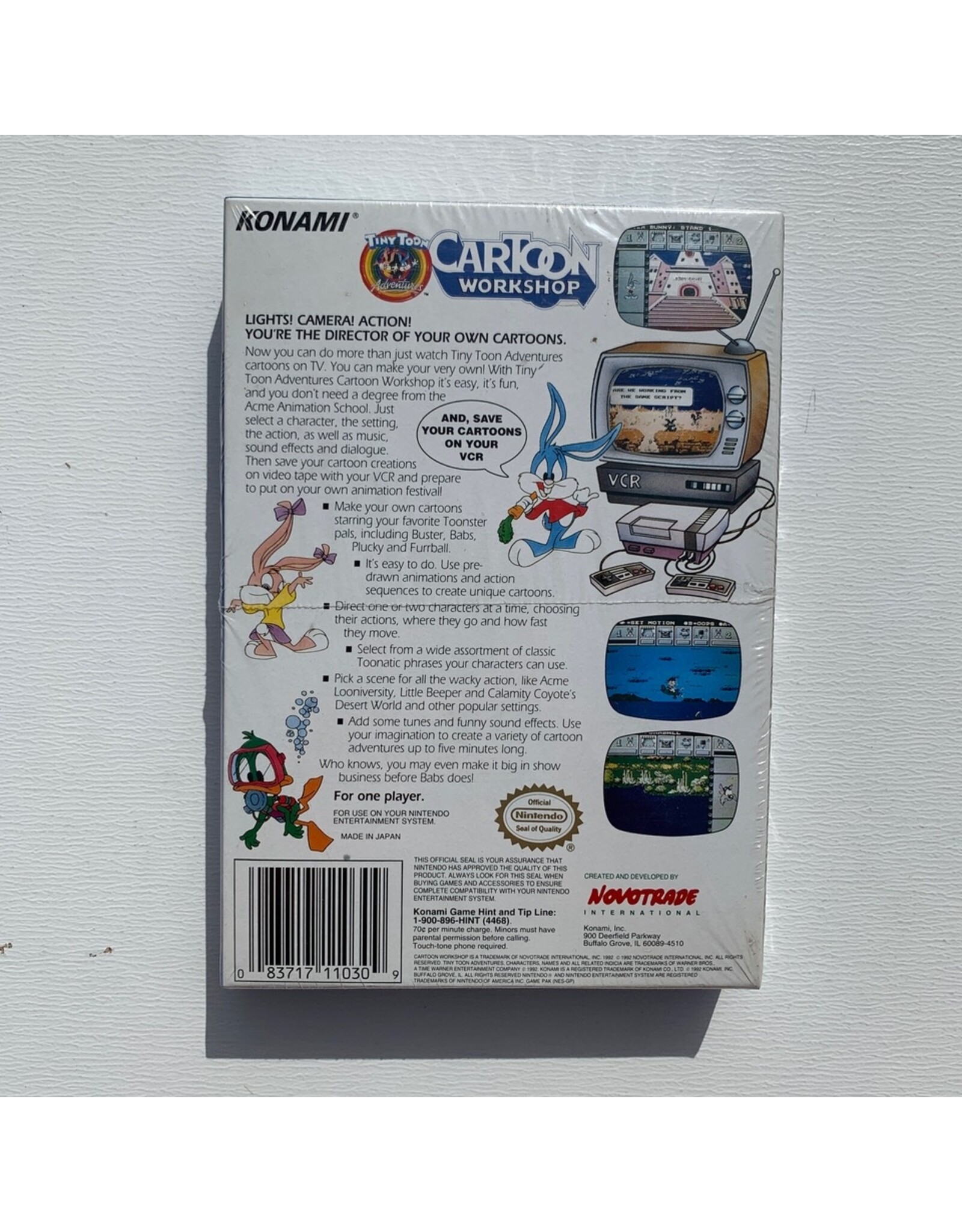 KONAMI Tiny Toon Adventures: Cartoon Workshop  NES Video Game NIS (1992)