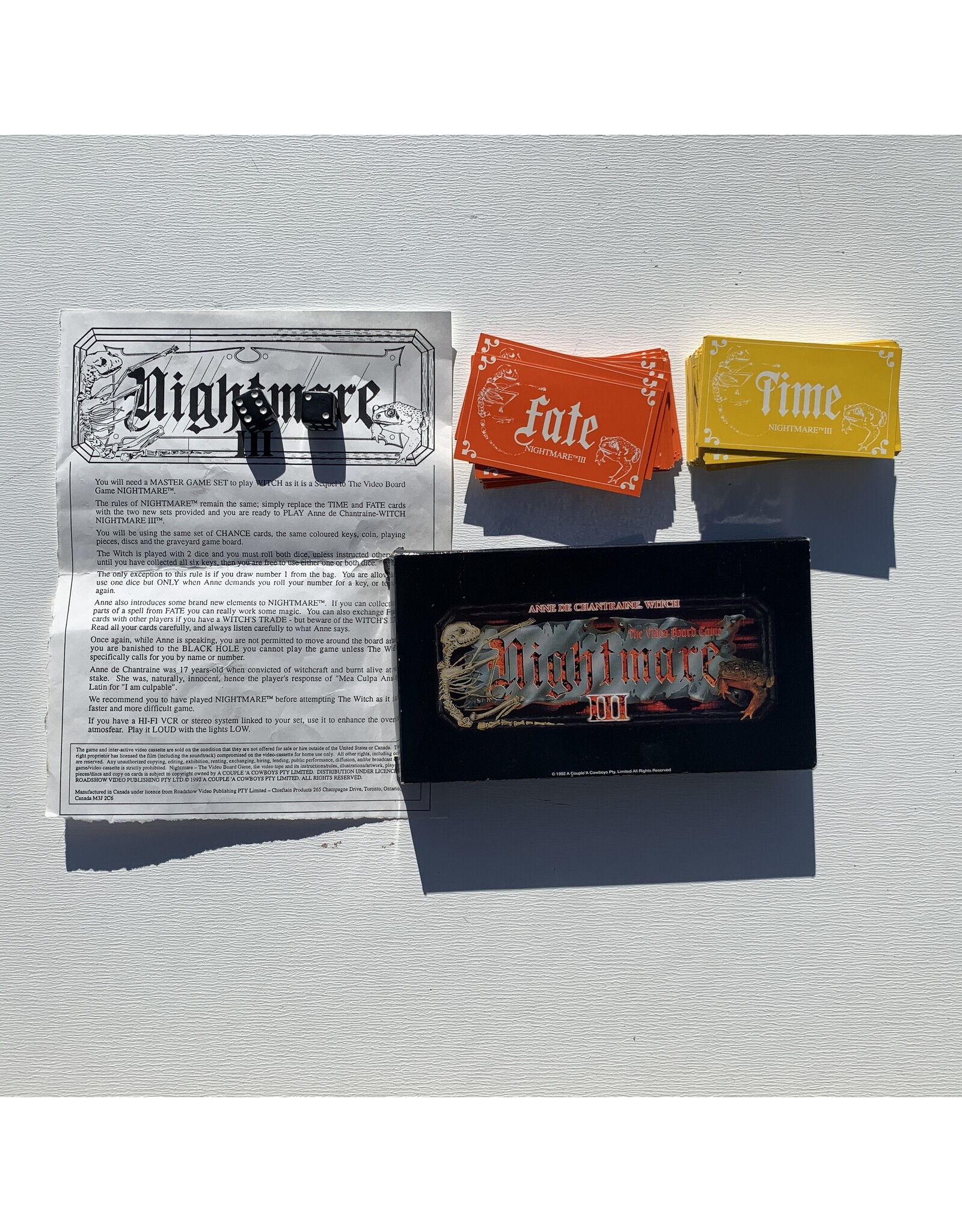 Cheiftain Products Nightmare III Used Board Game Expansion  (1992)