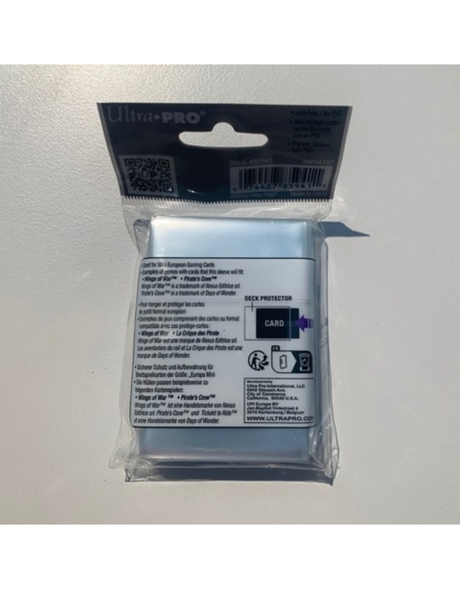 Ultra Pro Mini European Lite Board Game Sleeves (100ct) for 44mm x 68mm Cards Ultra Pro