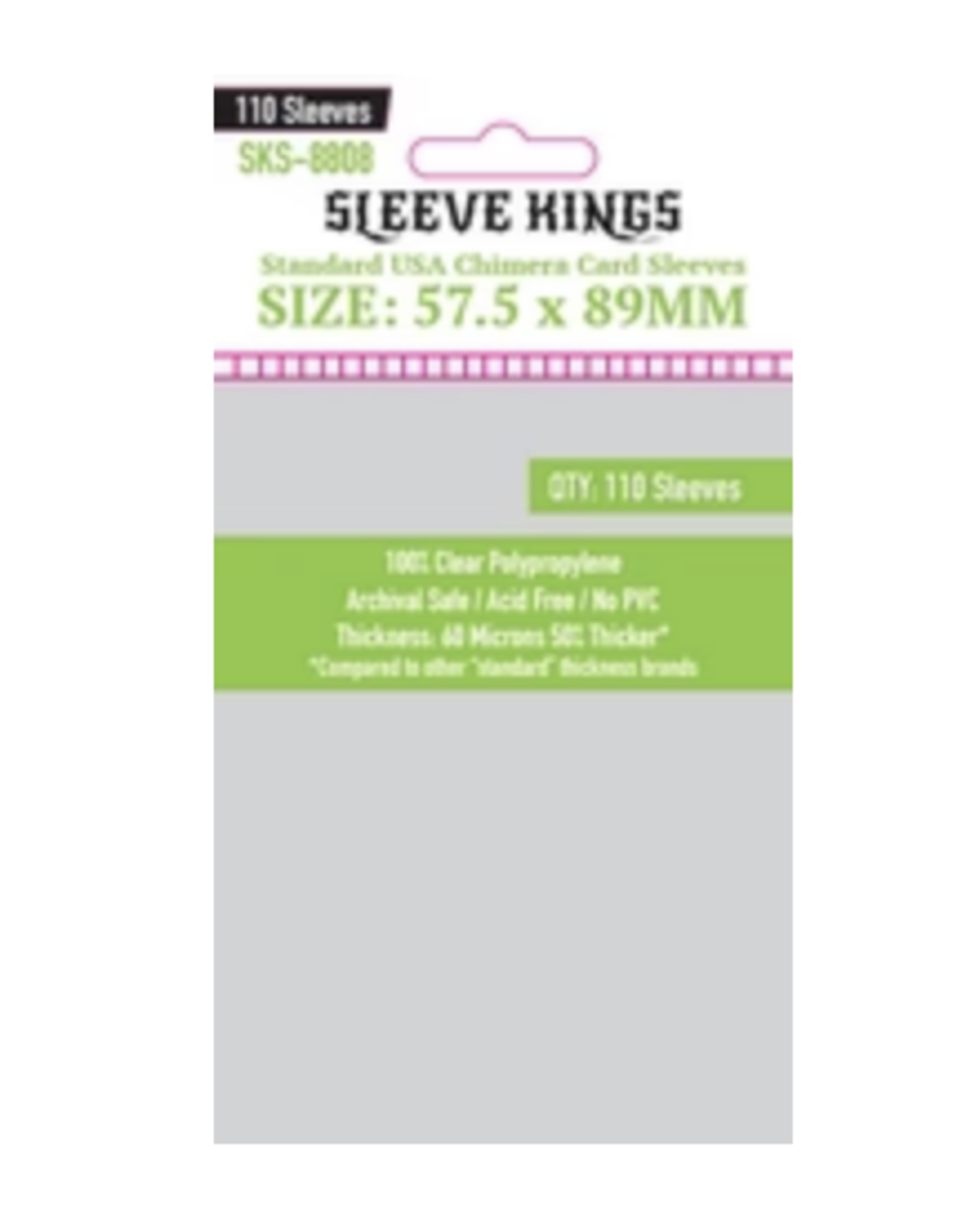 Sleeve King "Chimera" Standard USA Card Sleeves (57.5x89mm) 110 Pack, 60 Micron, SKS-8808